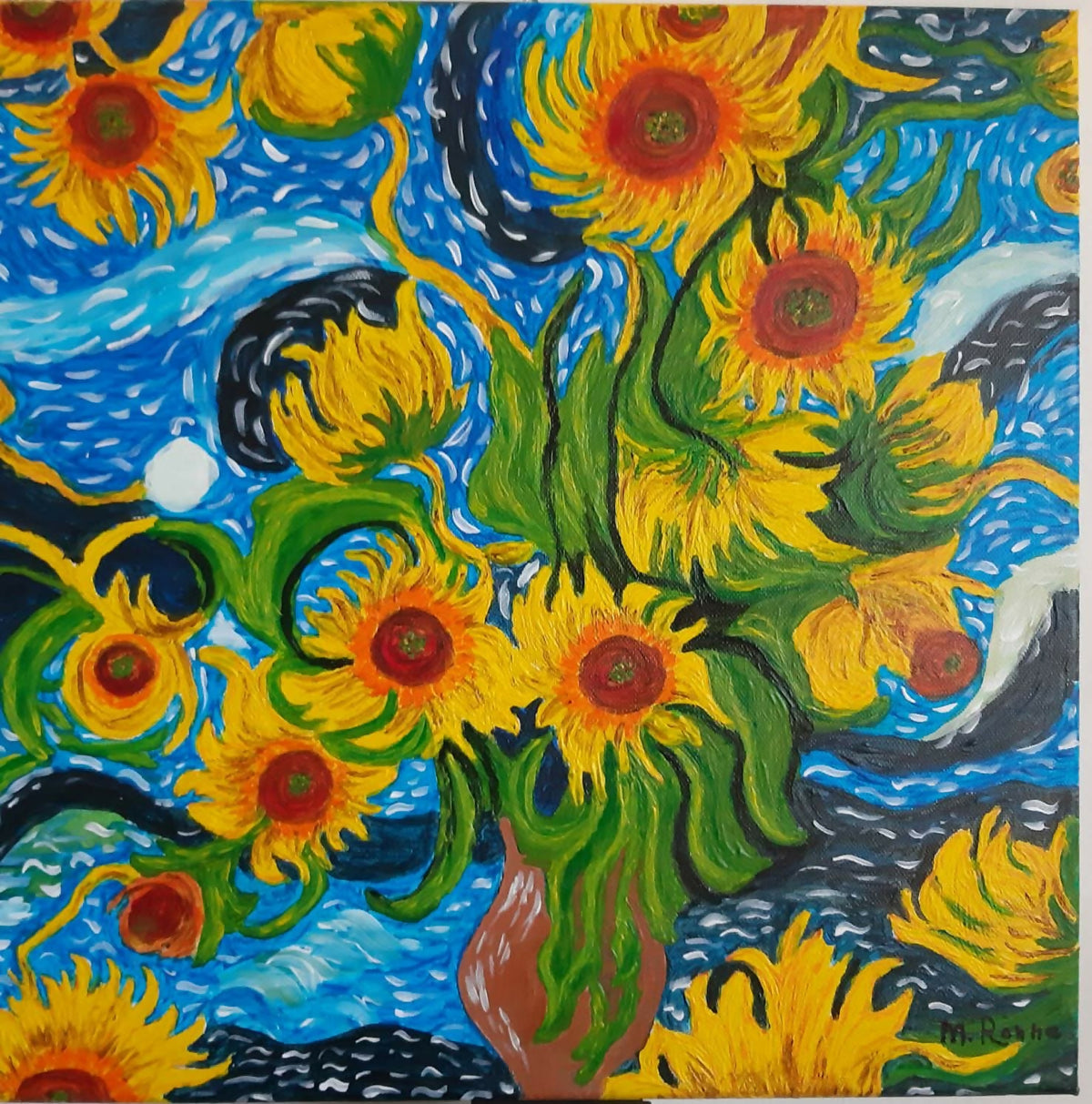 Girasoli di Mirella Anna Renne, acrilico – fiori