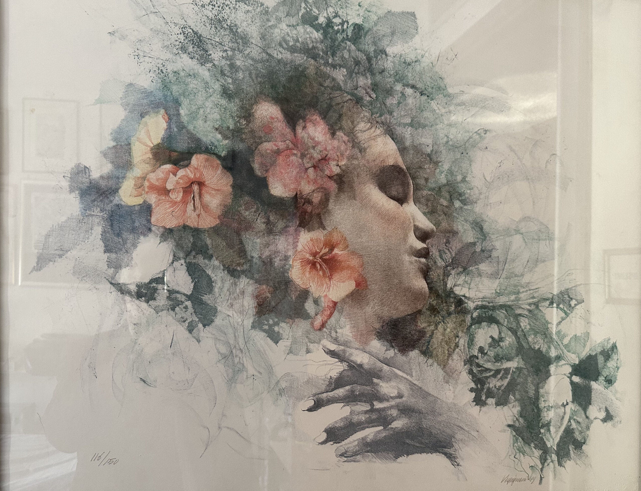 Renzo Vespignani - Jarrón de mujer con flores