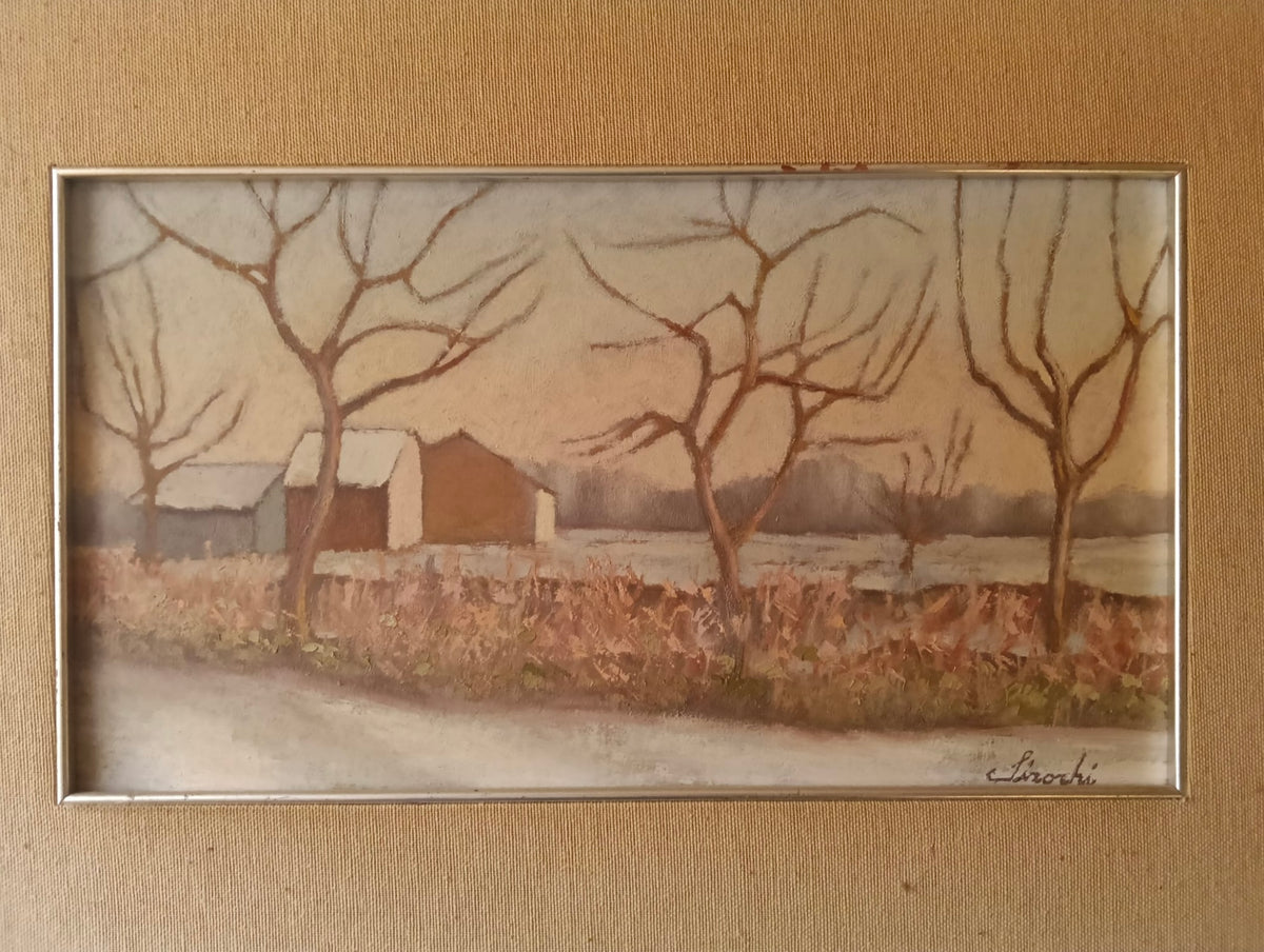 Paesaggio di Ignoto, olio su tela, 35 x 20 cm
