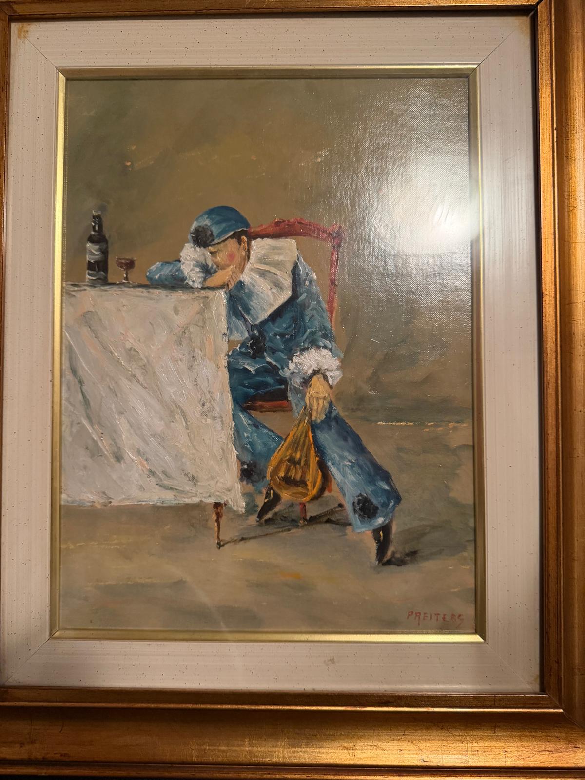 Pierrot, di Rocco Preite, Olio su tela, 30 x 40 cm