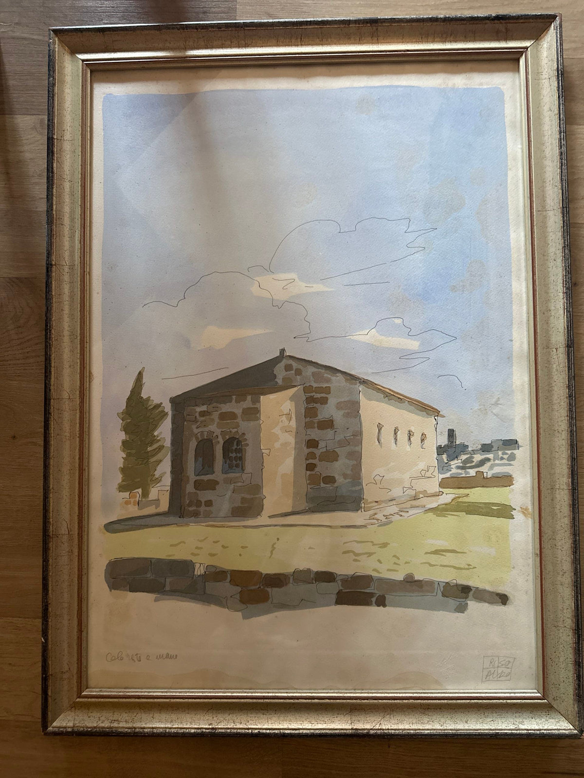 Paesaggio, disegno di Aldo Riso