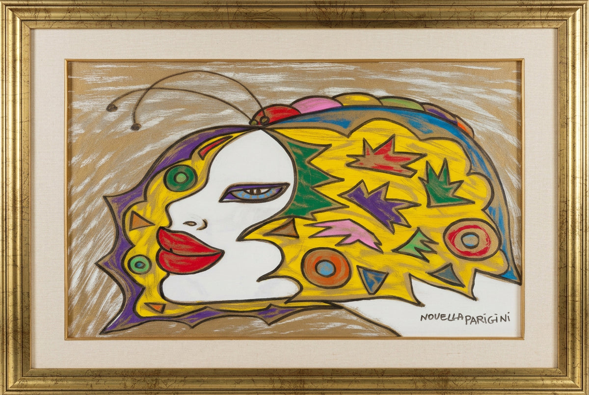 Volto di donna di Novella Parigini, olio su tela, 70 x 50 cm