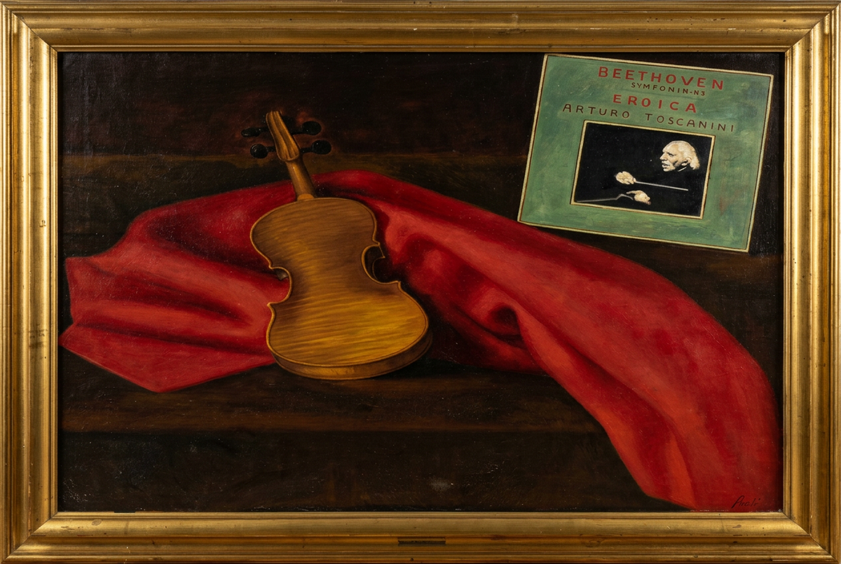 OMAGGIO A TOSCANINI, olio su tela di Giovanni Acci, 95 x 80 cm