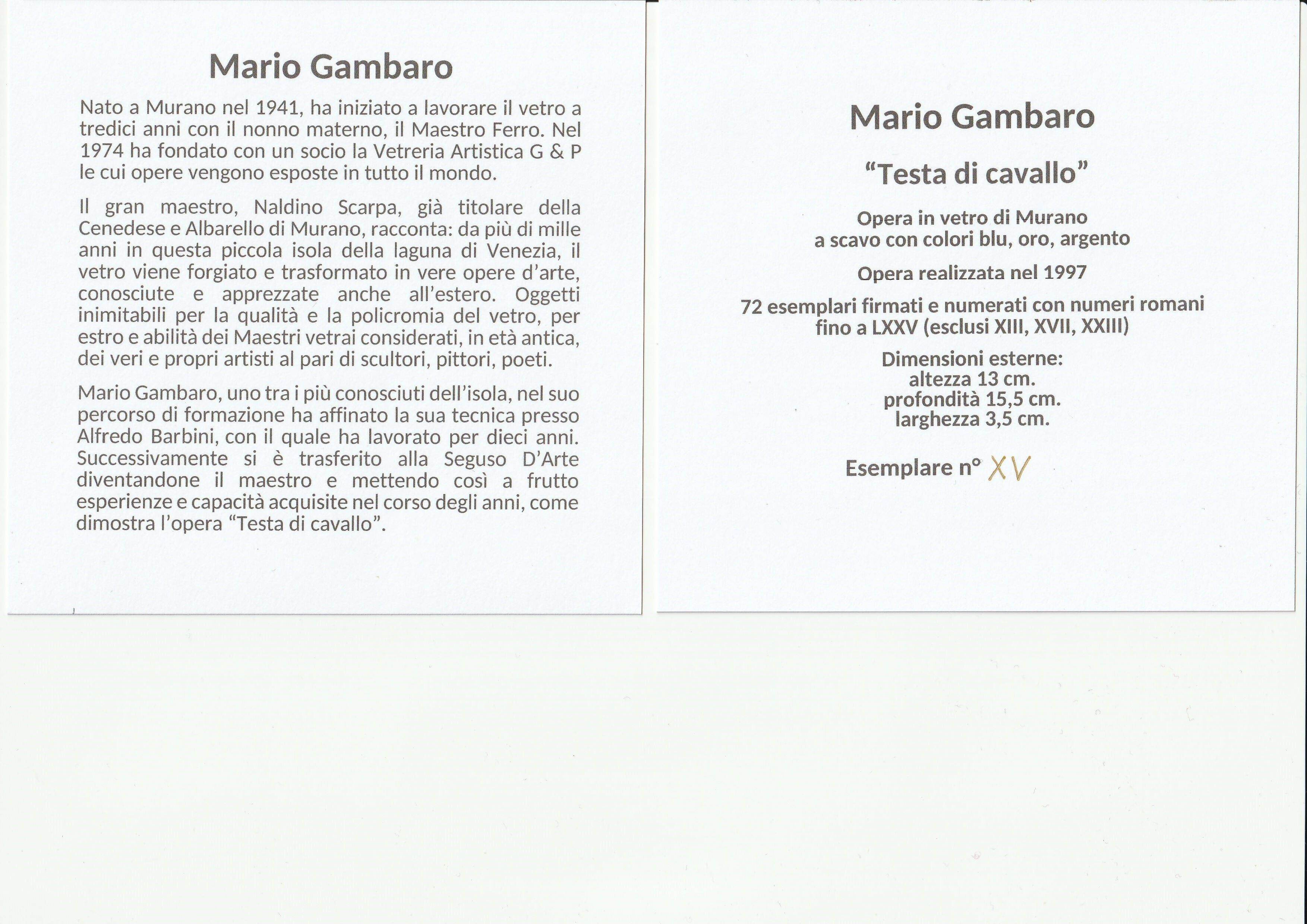 Testa di cavallo in vetro di Murano