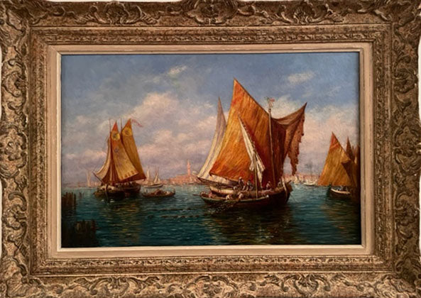 Attribuito a Otto Wagner - Bacino di San Marco con bragozzi