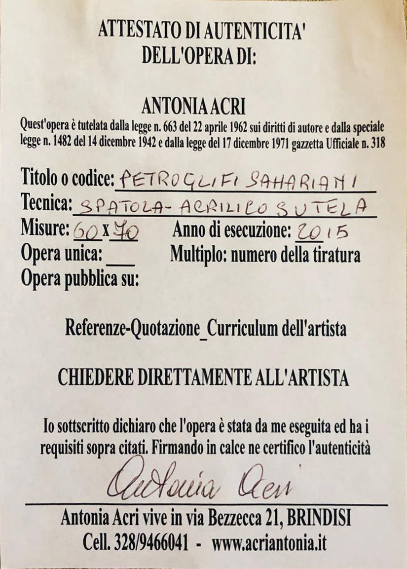 Antonia Acri - Petroglifici Sahariani