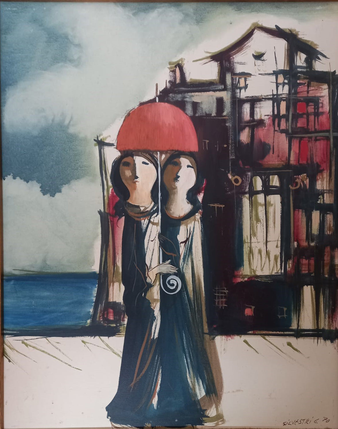 G. Silvestri - Mujeres con paraguas