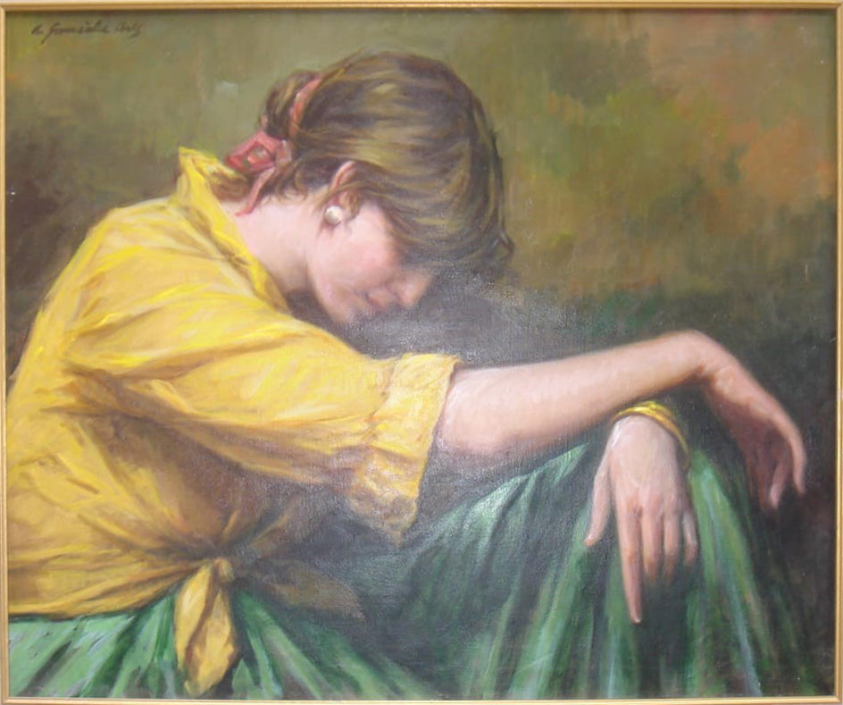 Antonio Gonzalez Ares - Retrato de mujer pensando