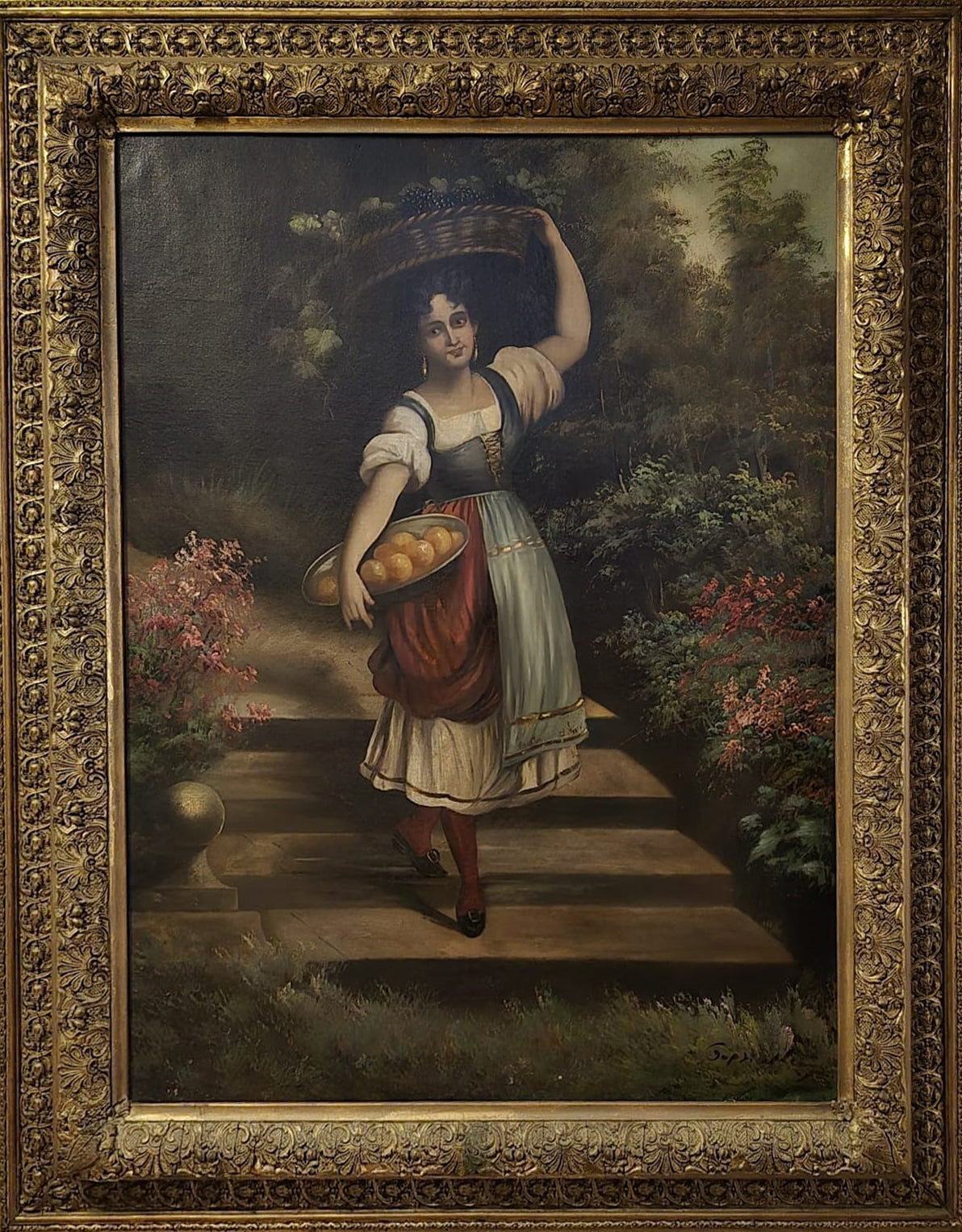 Autore Sconosciuto - Ragazza con cesto di frutta