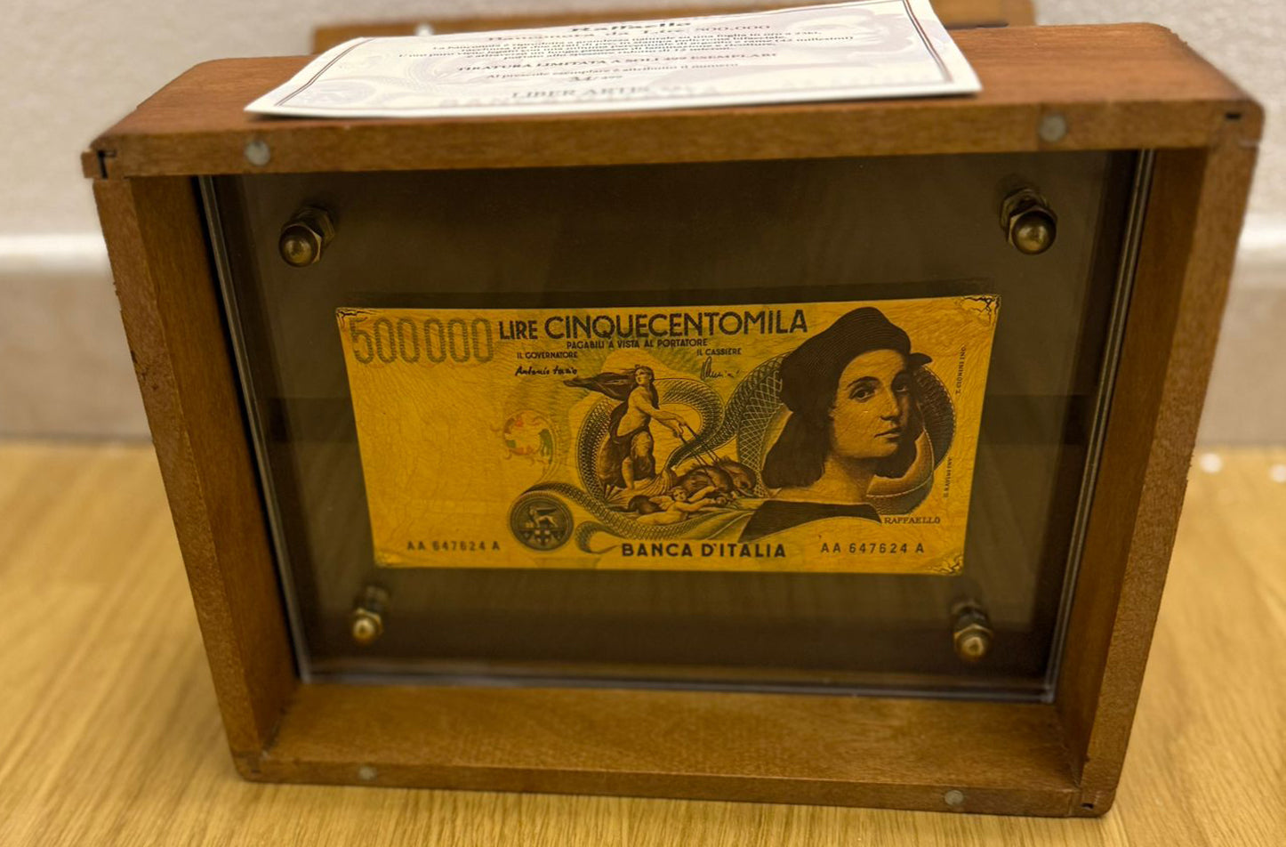 Raffaello, Banconota da lire 500000