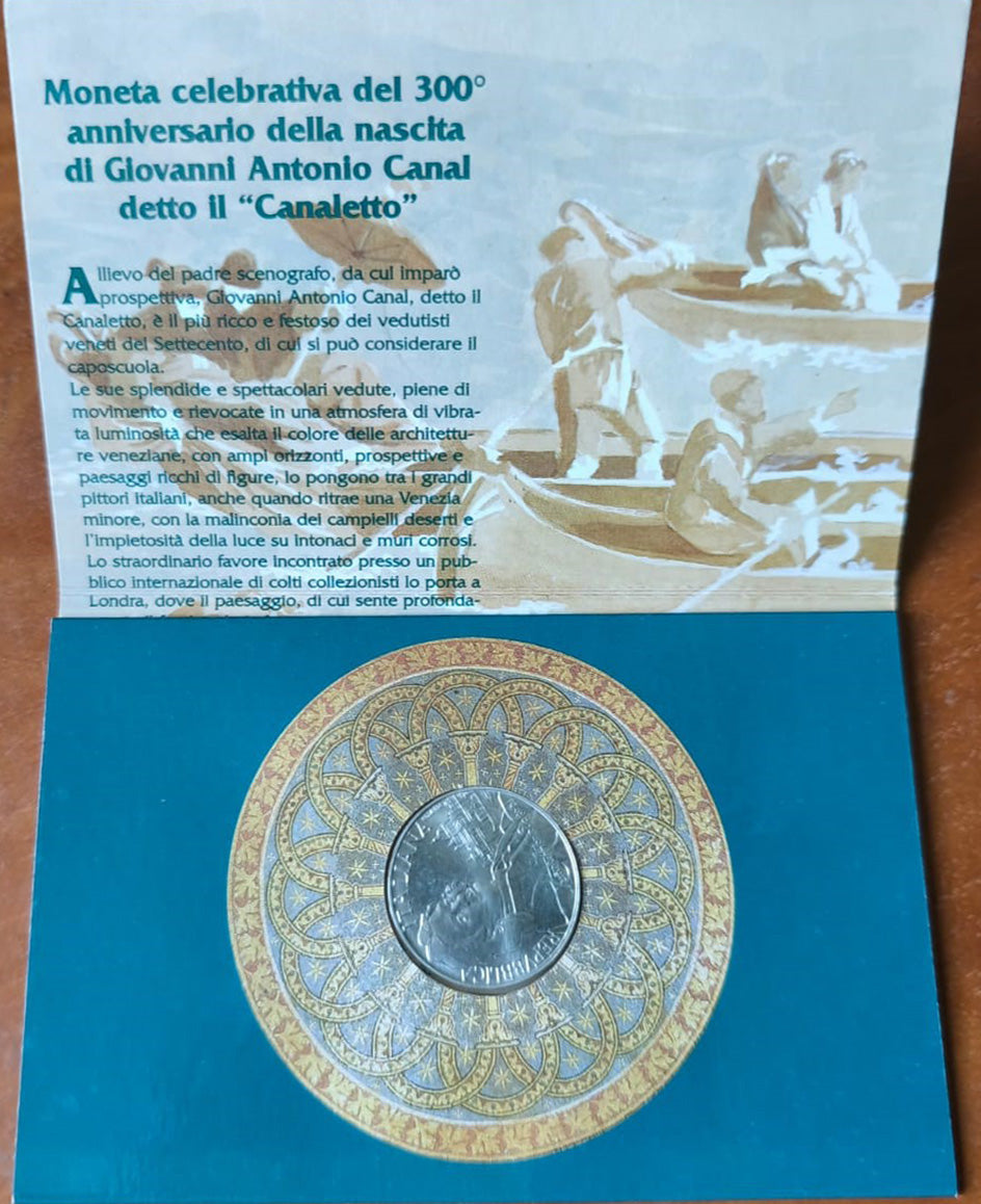Moneta celebrativa del 300° anniversario della nascita di Canaletto - Istituto Poligrafico Zecca dello Stato