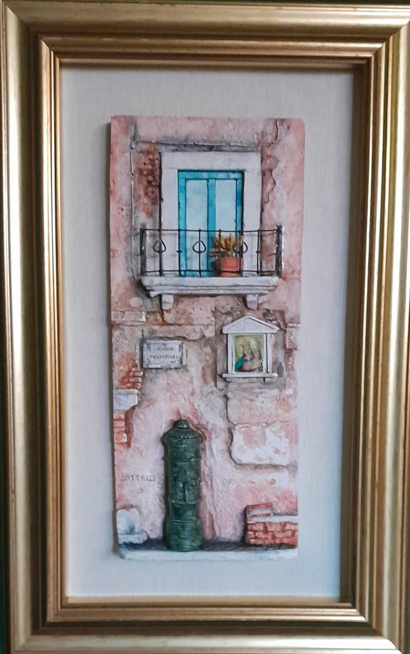 Senza titolo (Scorcio di Rione Trastevere) – Tecniche miste – Fausto Battelli