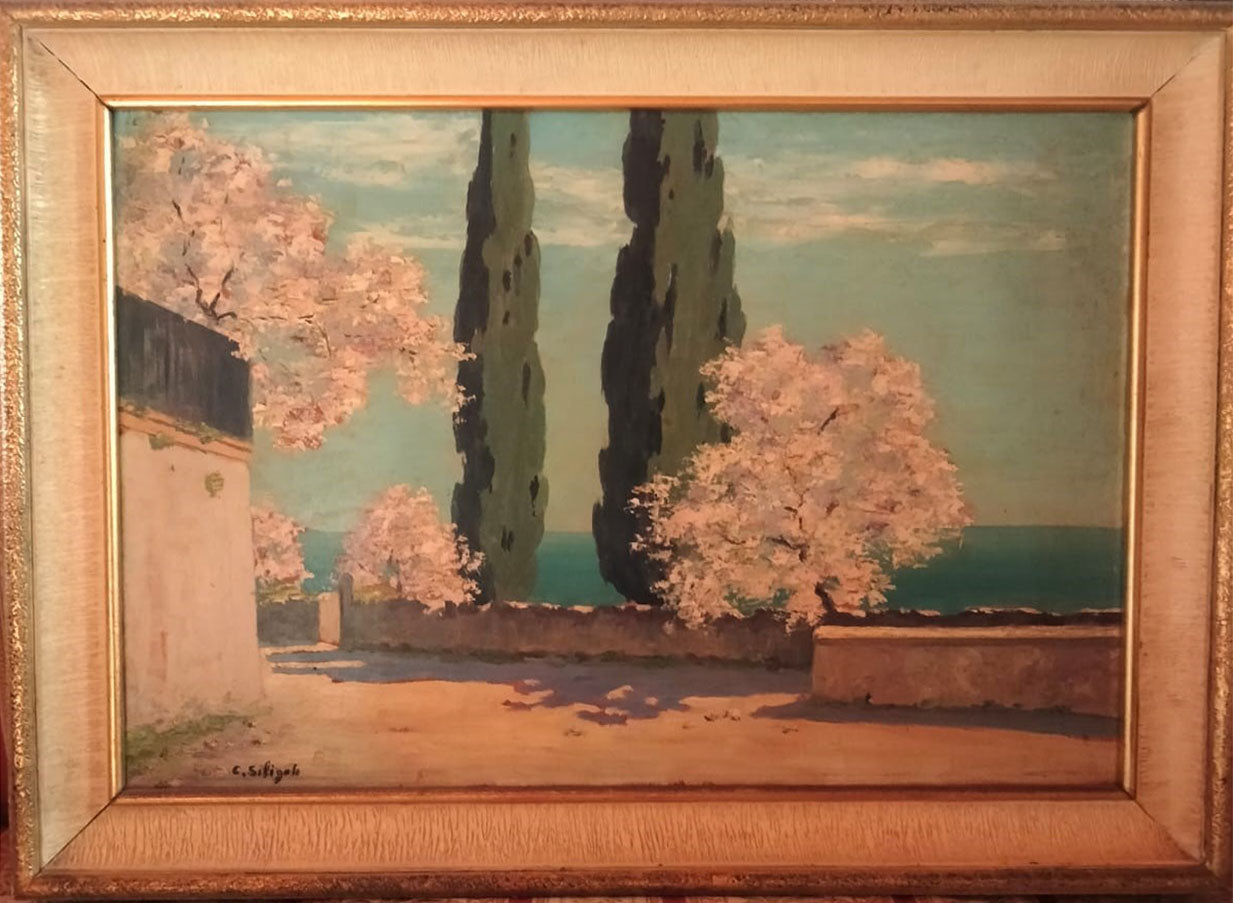 Carlo Siligato - Senza titolo (terrazza sul golfo di Taormina)