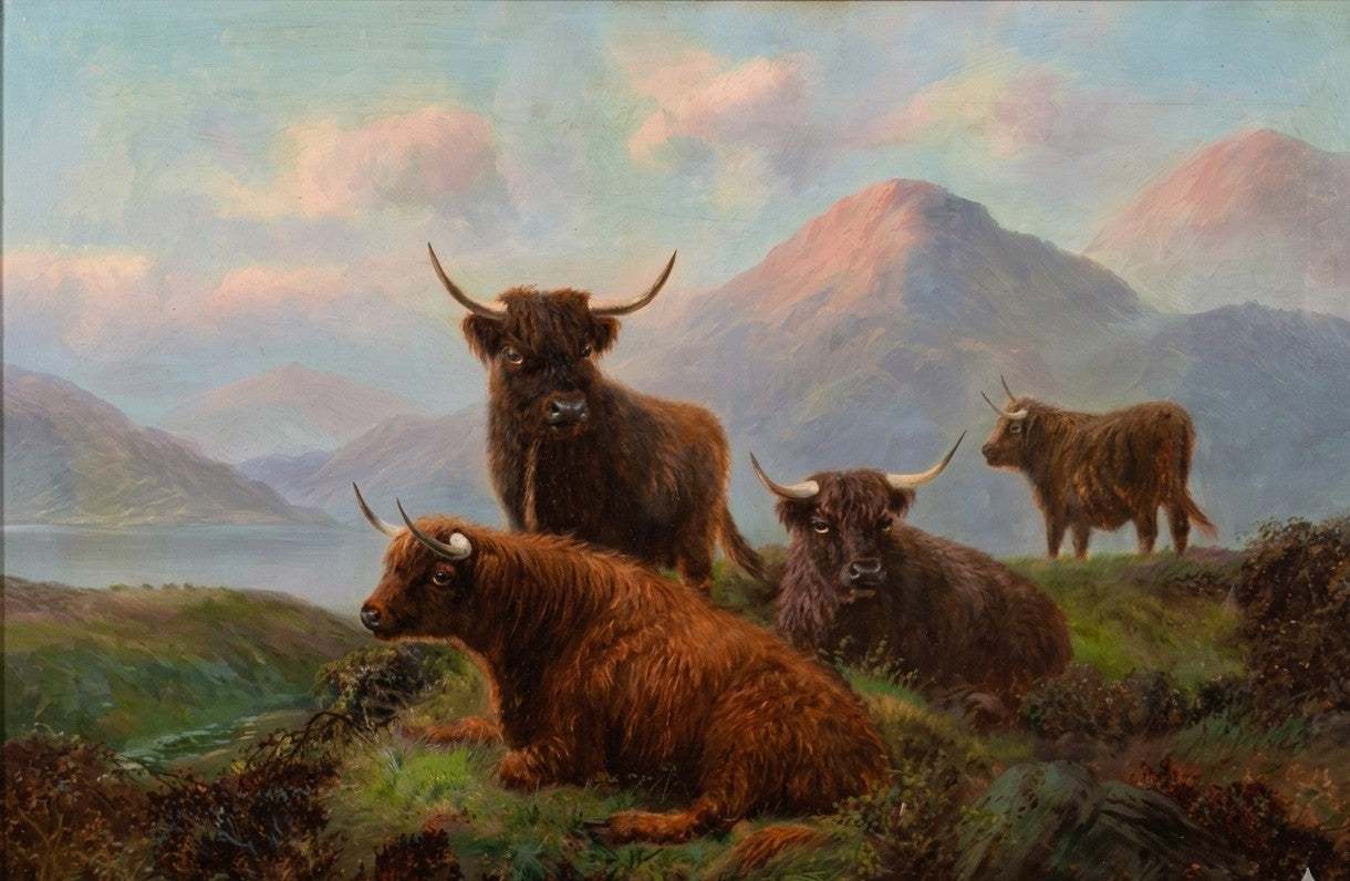 John Shirley Fox - Senza Titolo (bisonti sulla collina )