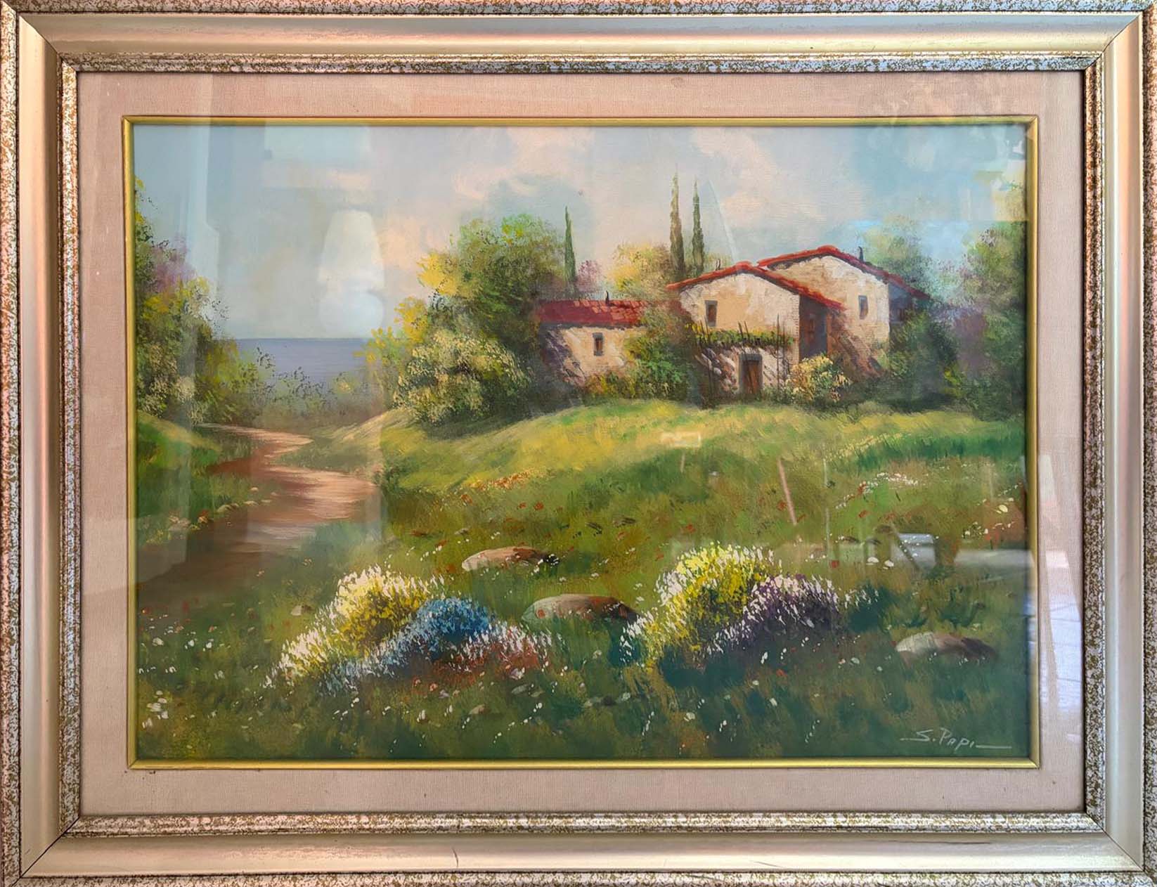 Primavera, paesaggio a olio su tela di Silvano Papi