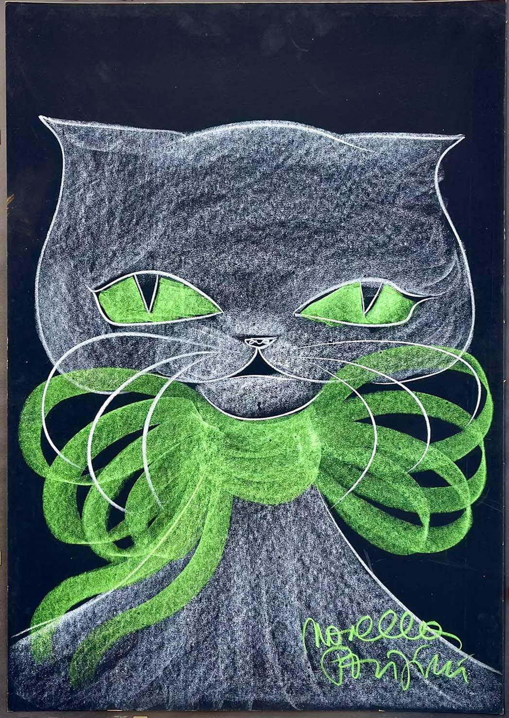 Tecnica mista di Novella Parigini con gatto
