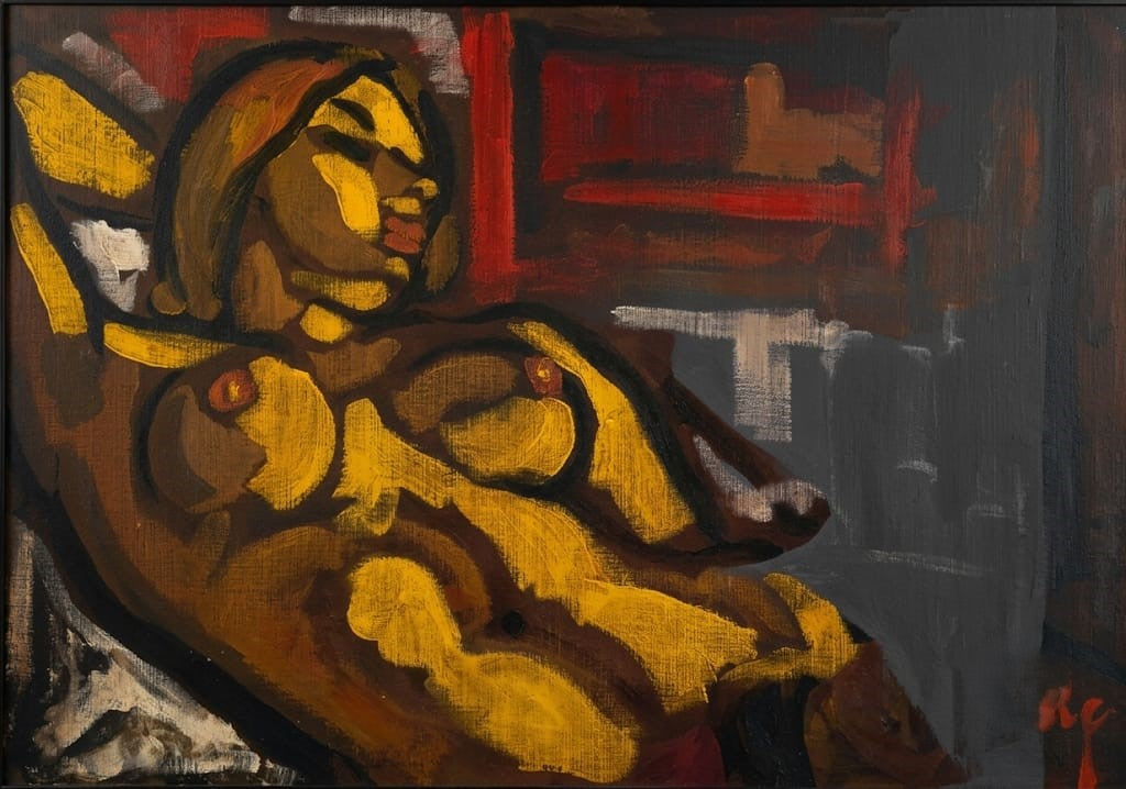 Nudo di donna - olio su tela - Artista sconosciuto