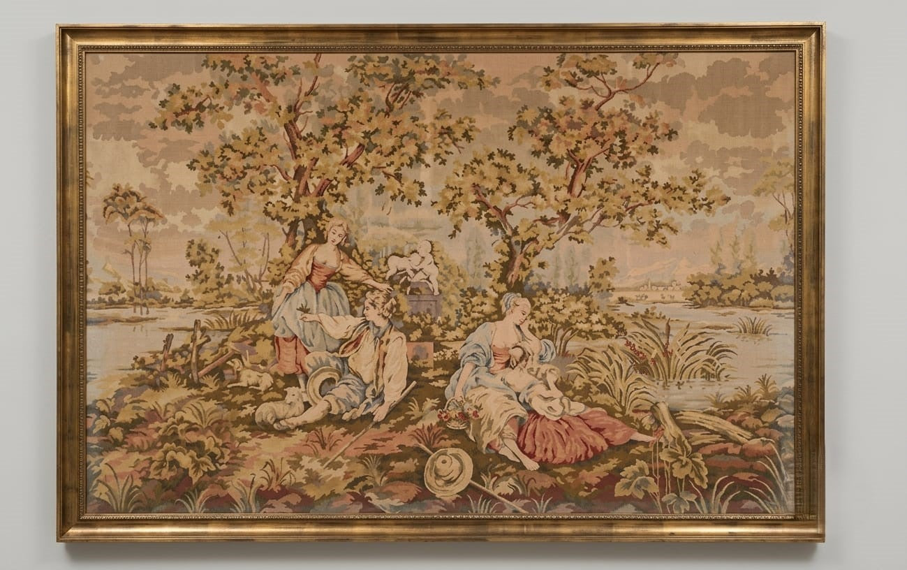 Arazzo - Scuola tessile campana - Scene varie familiari al fiume