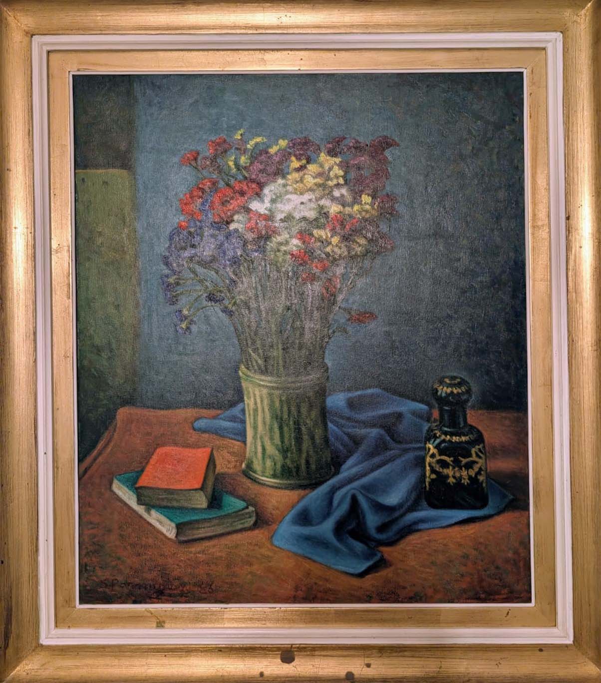 Senza titolo (vaso con fiori) - Olio su tela - Sante Parmigiani