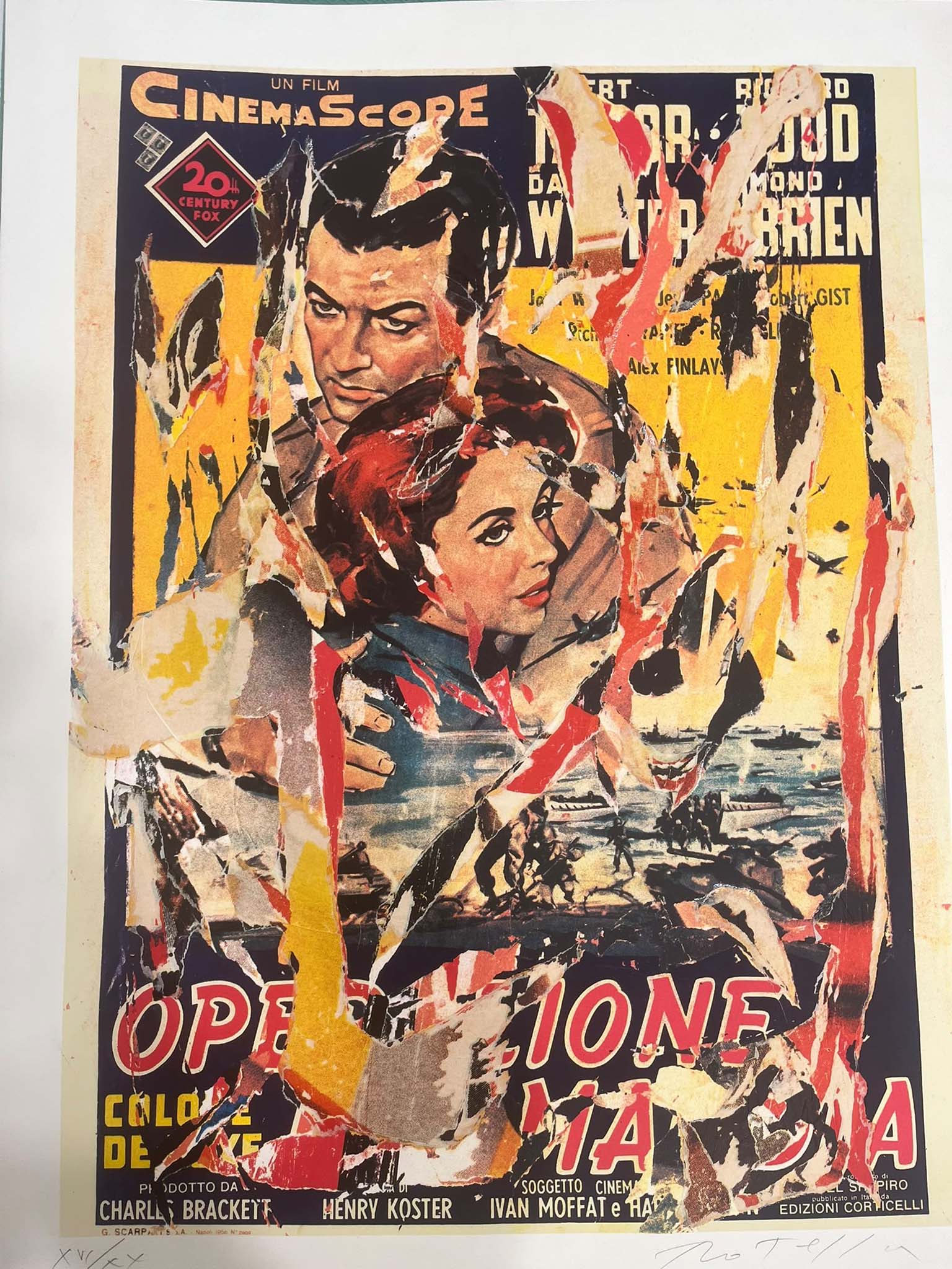 Serigrafia materica su carta di Mimmo Rotella