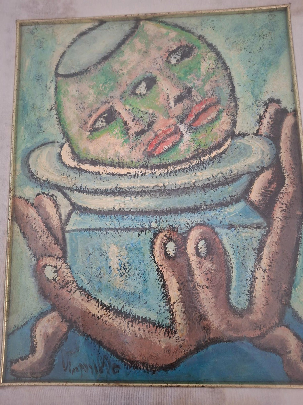 Senza titolo astratto attribuito a Vinicio Vianello, olio su tela