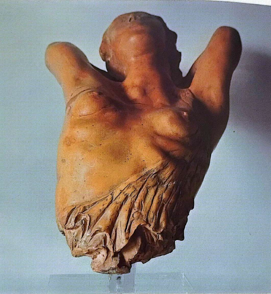 Scultura Abbandono in terracotta di Roberto Servi, 2000
