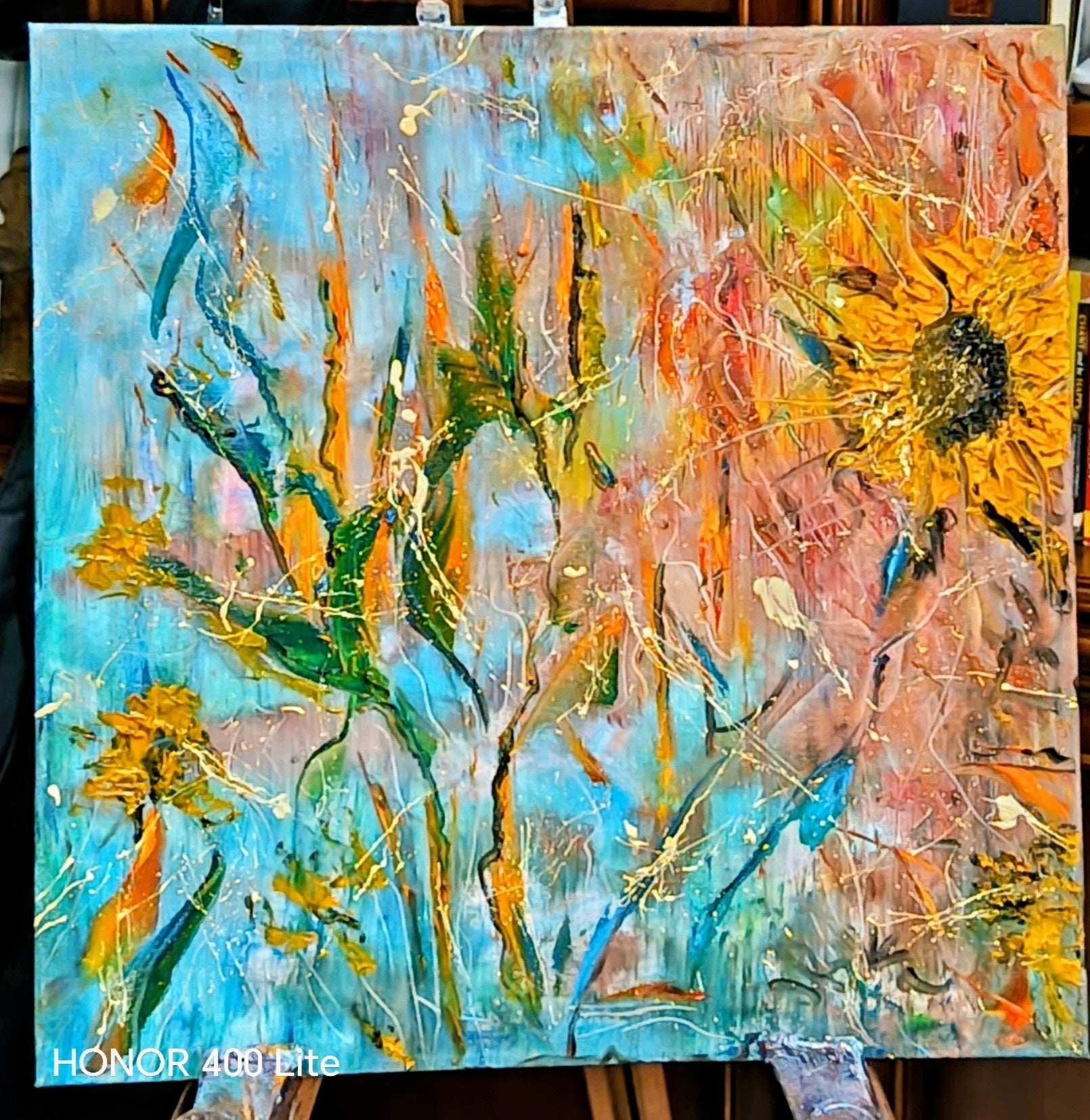 Girasol abstracto amor y vida