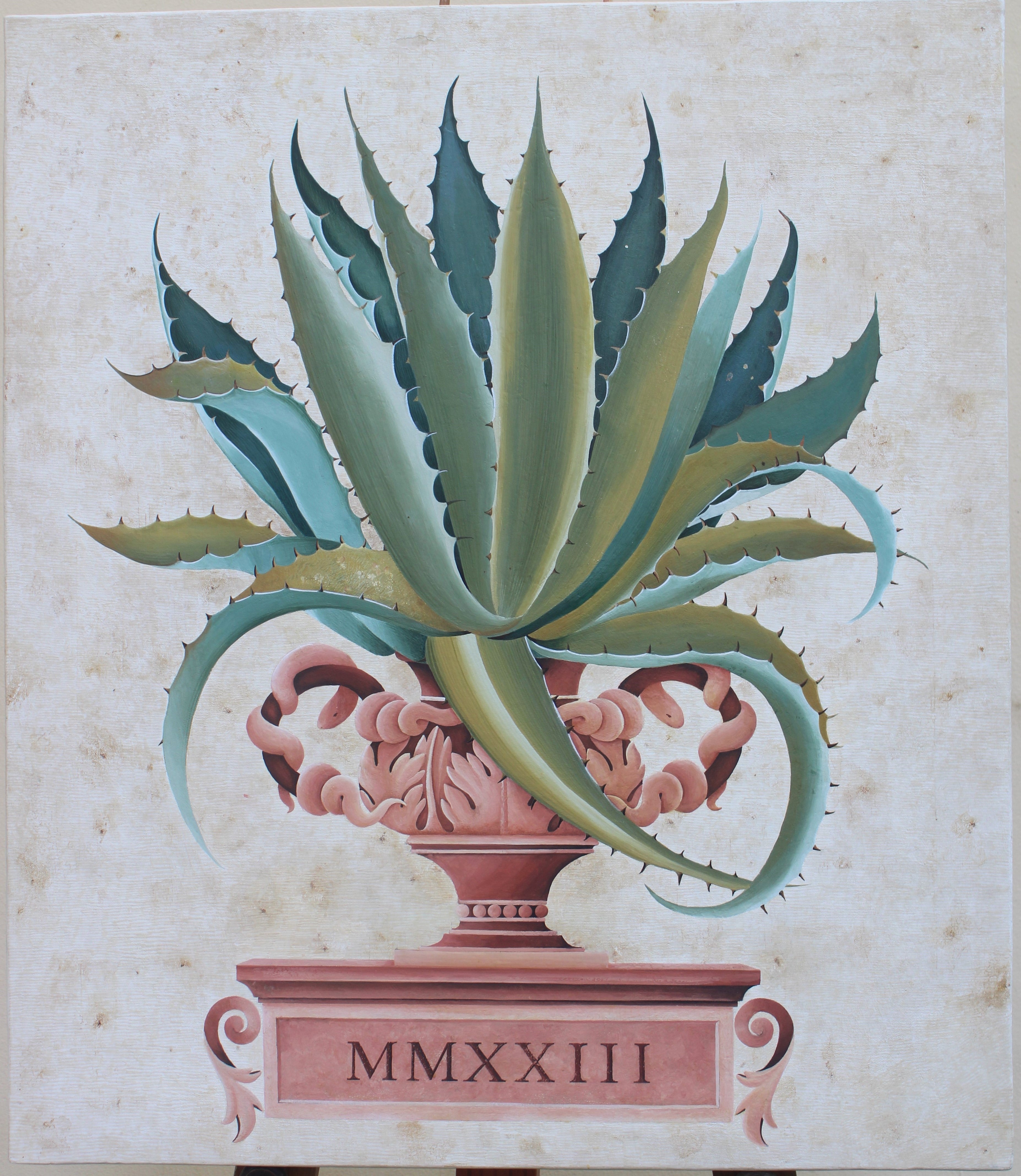 Agave con vaso