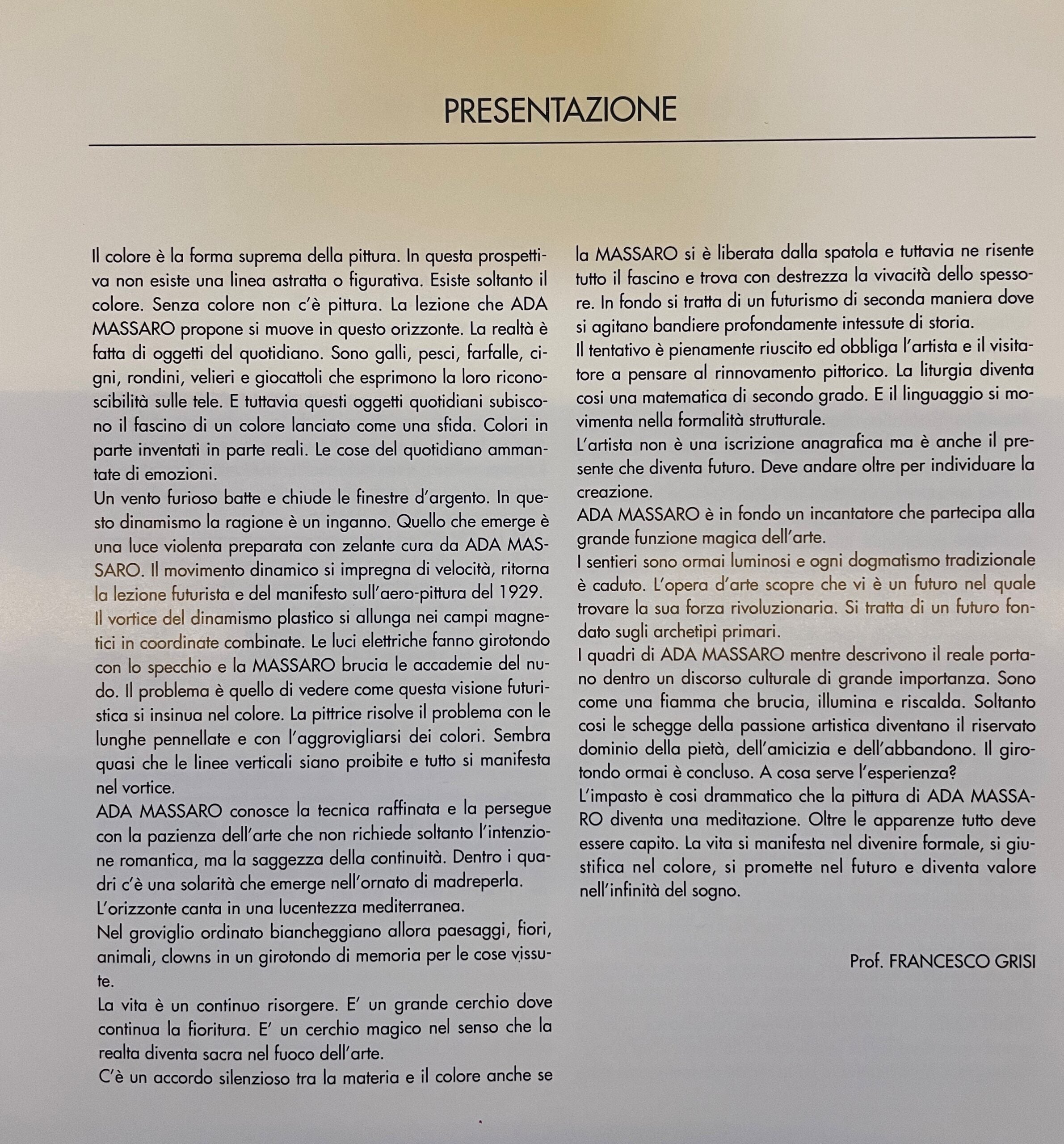 ADA MASSARO - PRIMAVERA IN CITTA'