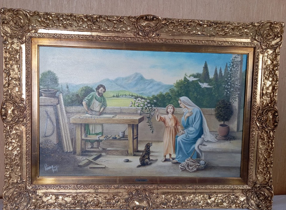 La sacra famiglia di Luigi Parena, olio su tela