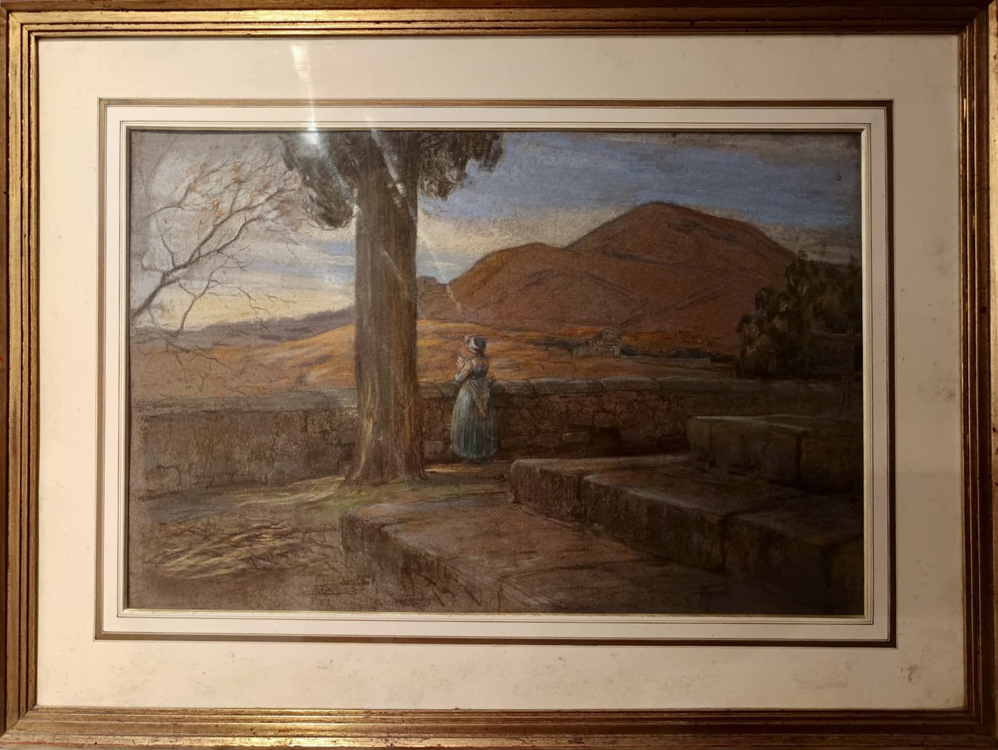 Filippo Anivitti - Paesaggio romano con figura