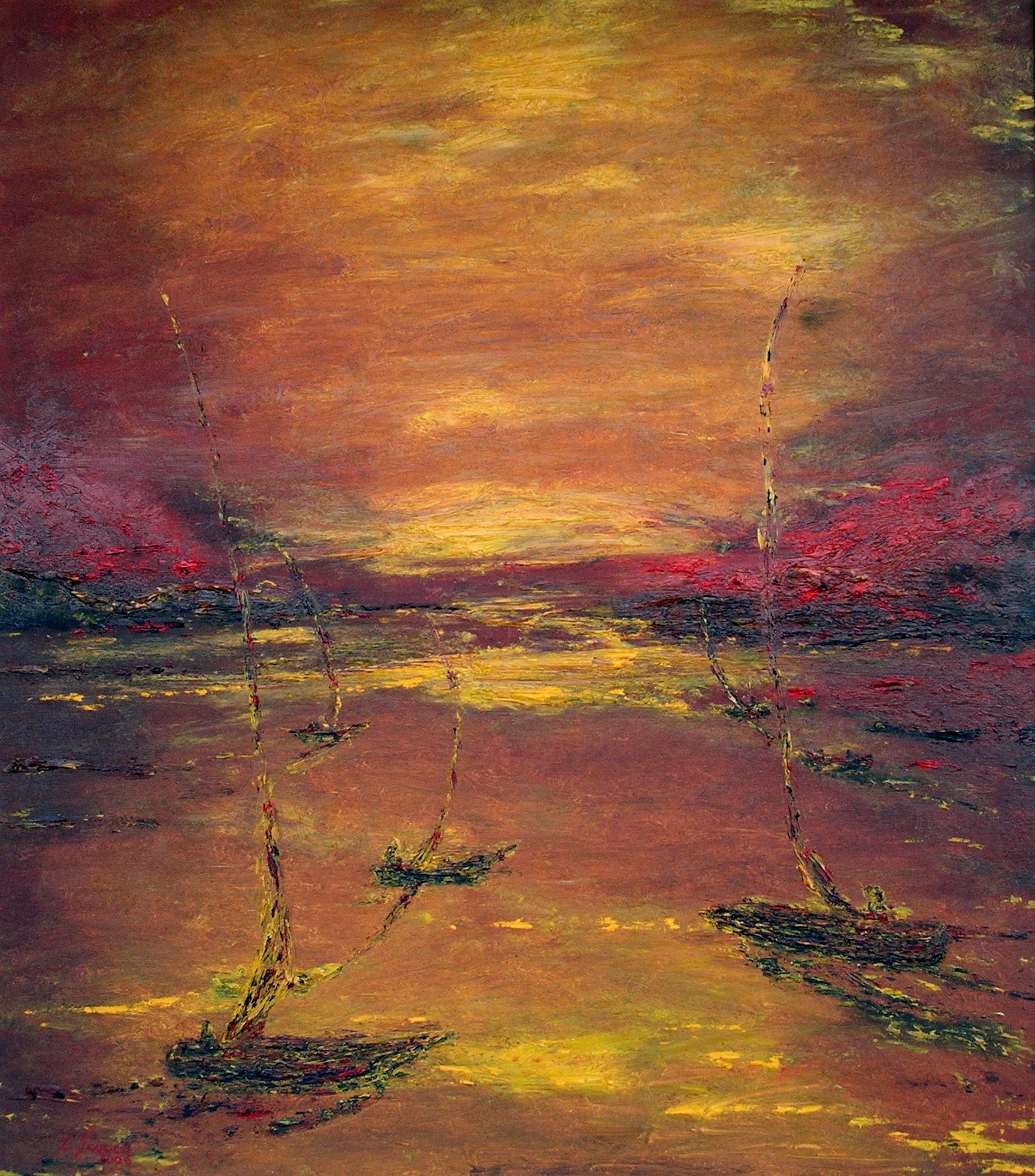 Liliana Scocco Cilla - Boats at Sunset