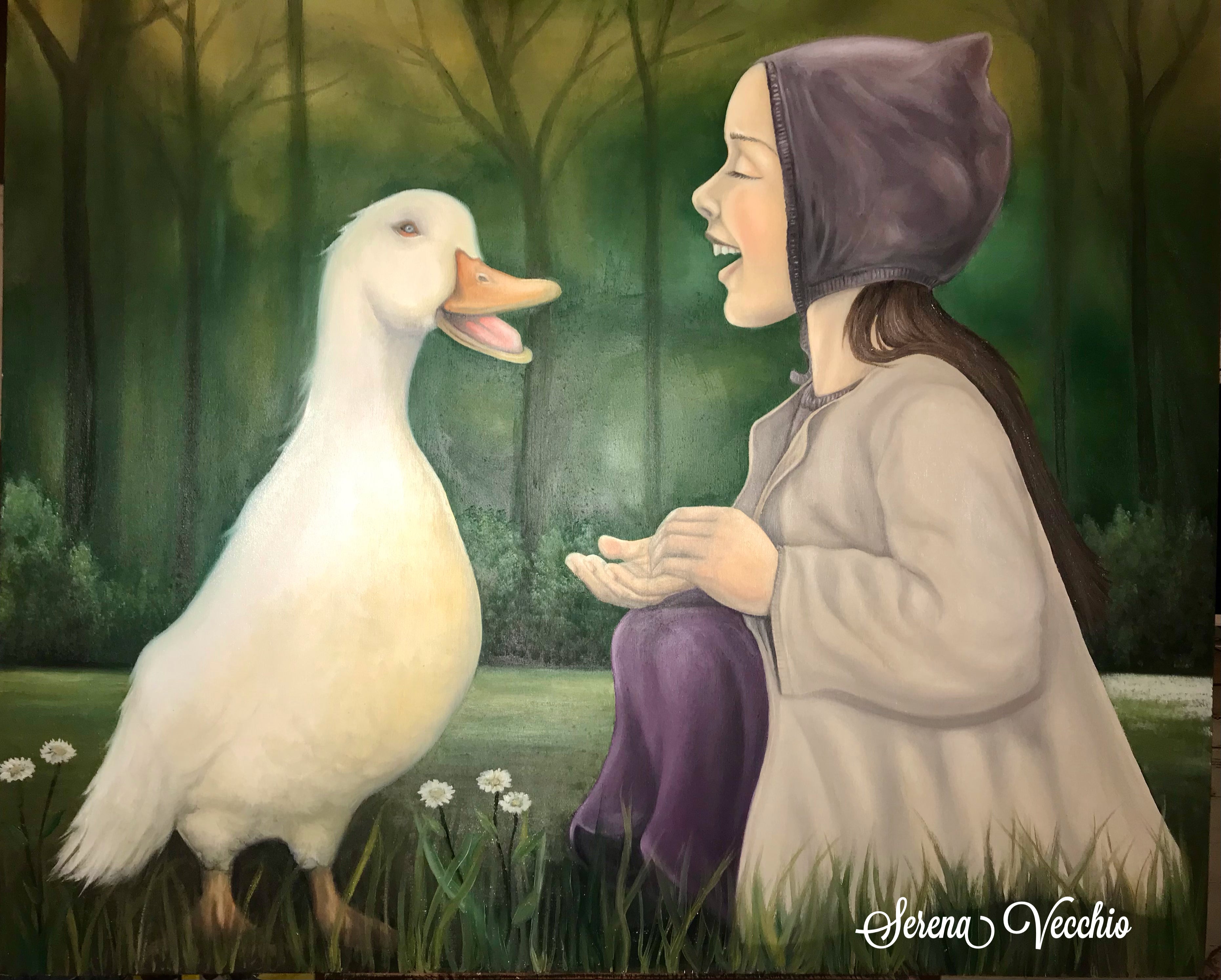 La bambina con la papera