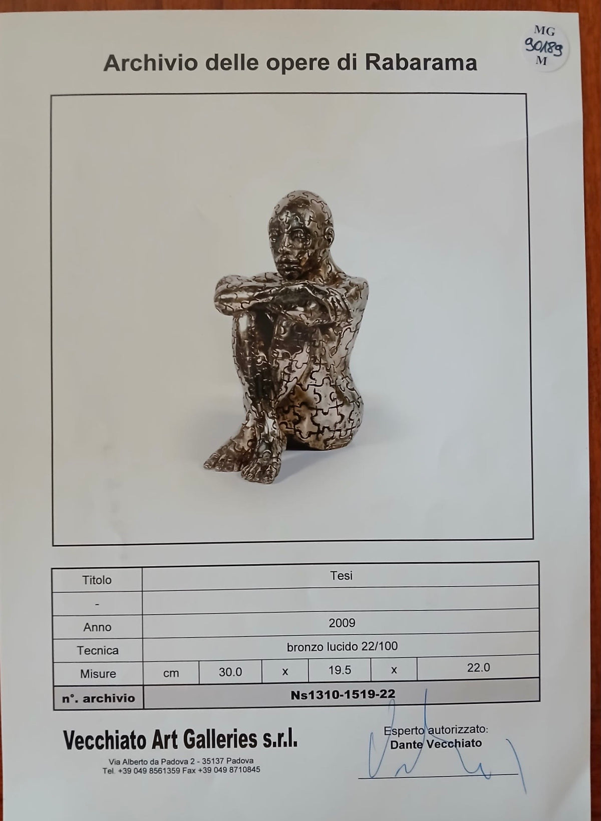 Tesi 22/100 – Scultura – Rabarama