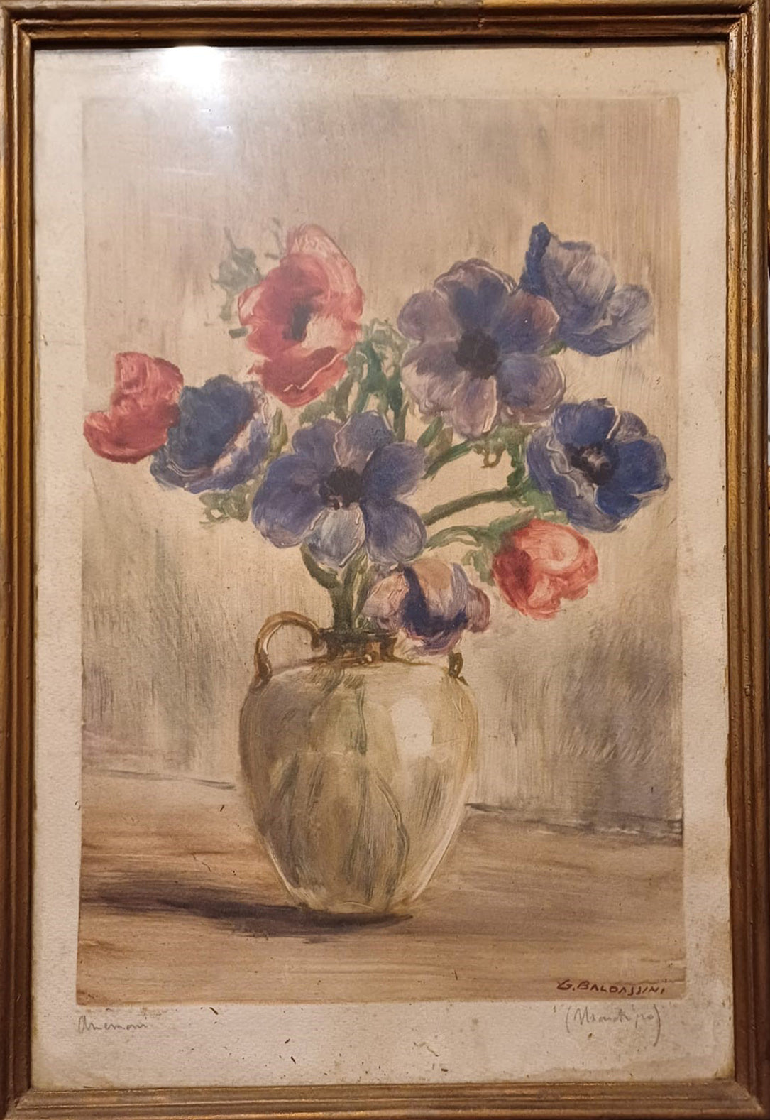 Guglielmo Baldassini (Anemoni) - Senza titolo (Vaso di fiori)