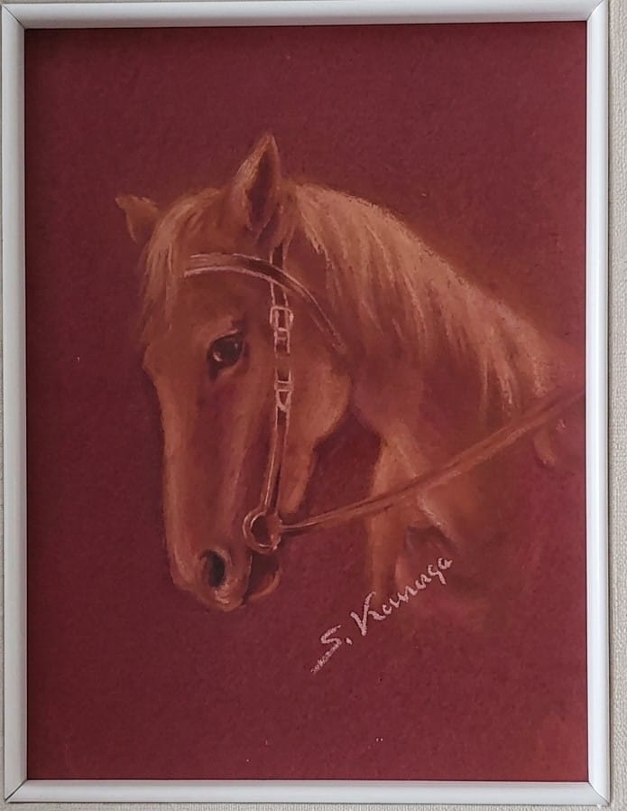 Olio su tela di Salvatore Vernengo con ritratto di cavallo