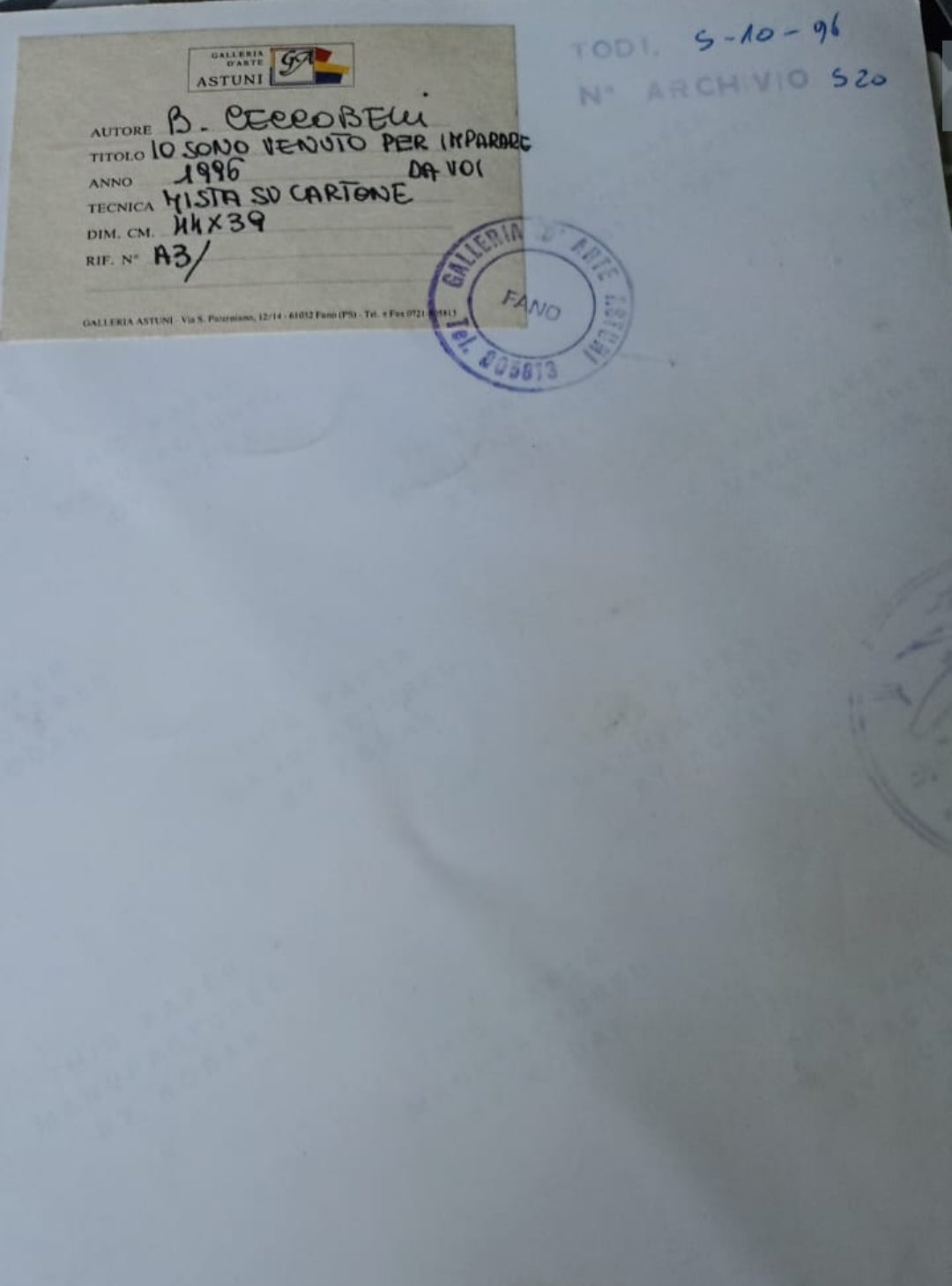 BRUNO CECCOBELLI - IO SONO VENUTO PER IMPARARE DA VOI