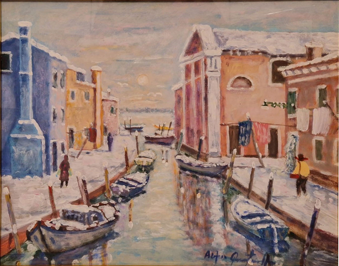 Alfio Quintavalle - Burano, Primera Nieve - Iglesia de los Capuchinos