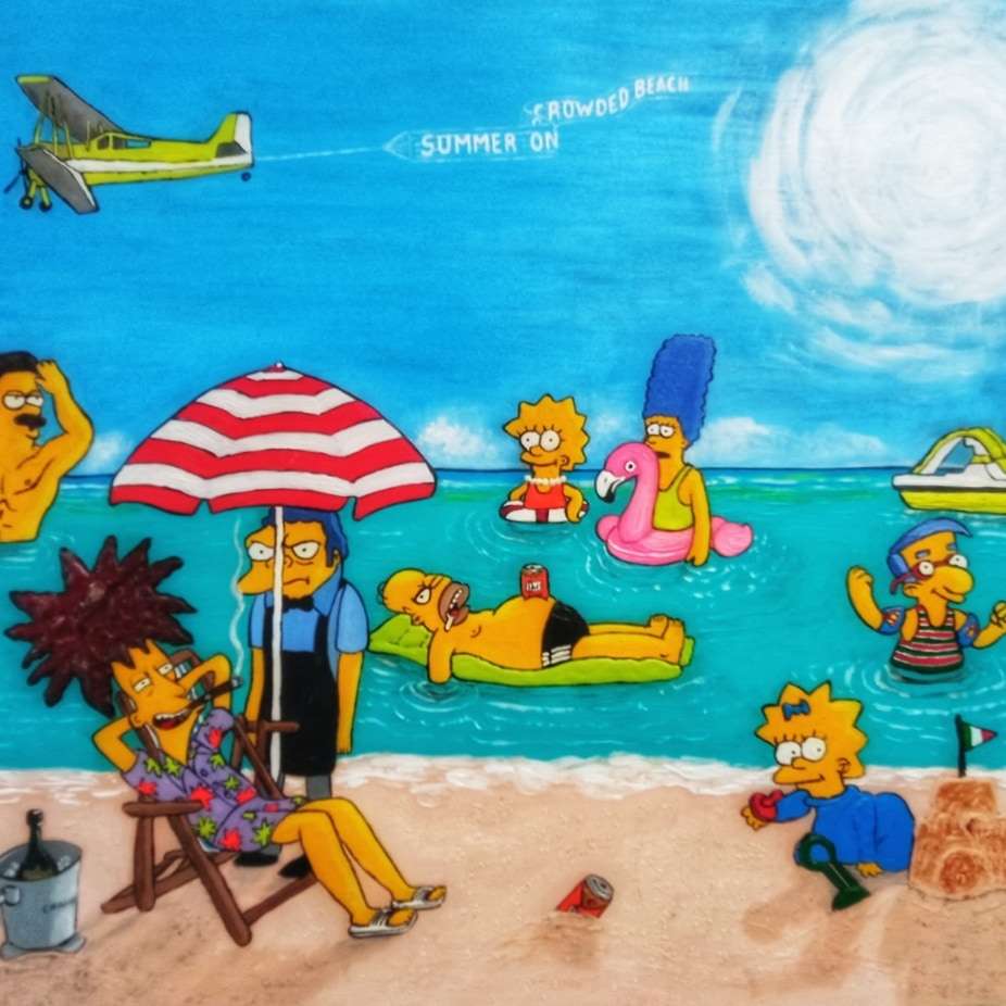 SUMMER IN A CROWDED BEACH
