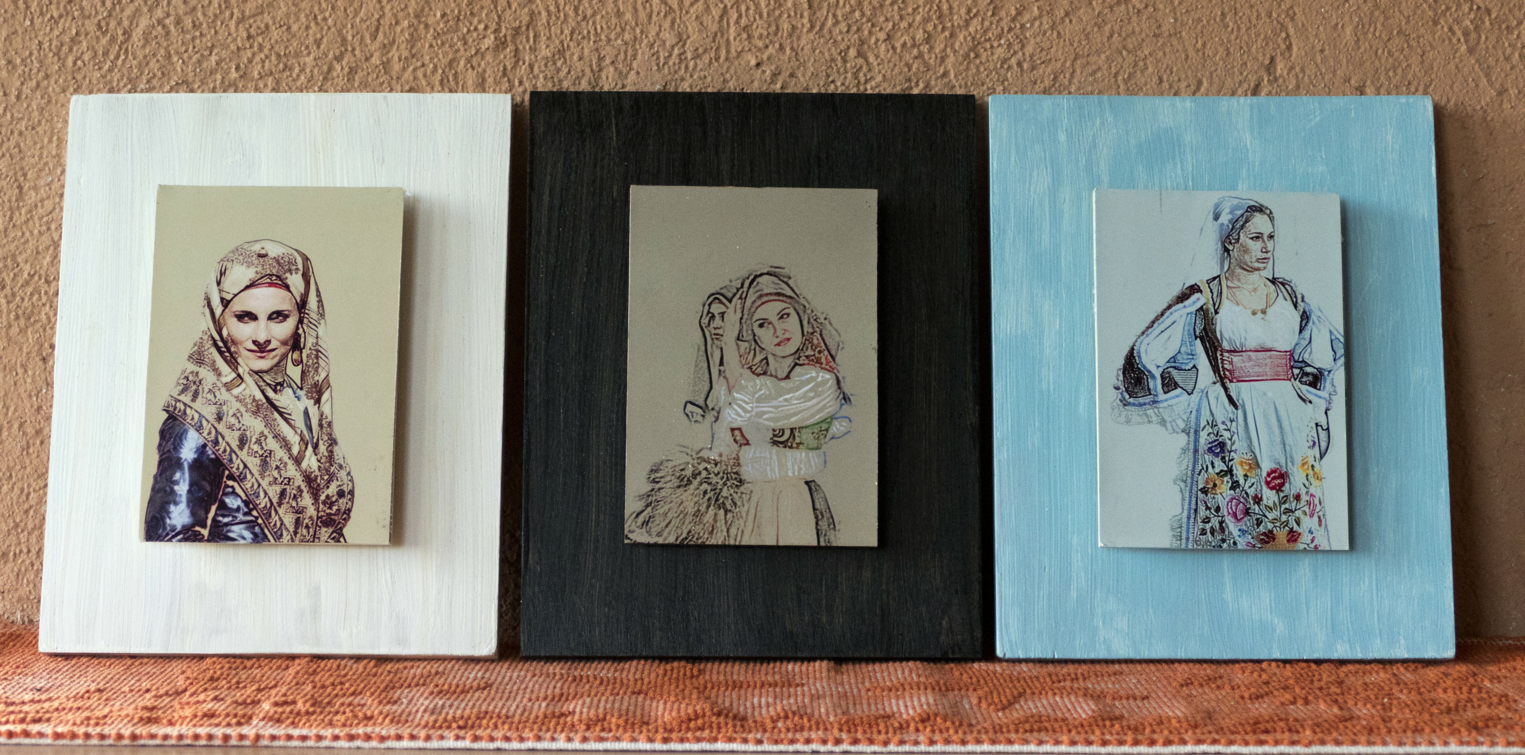 Triptych of Sardinian Women's Costumes