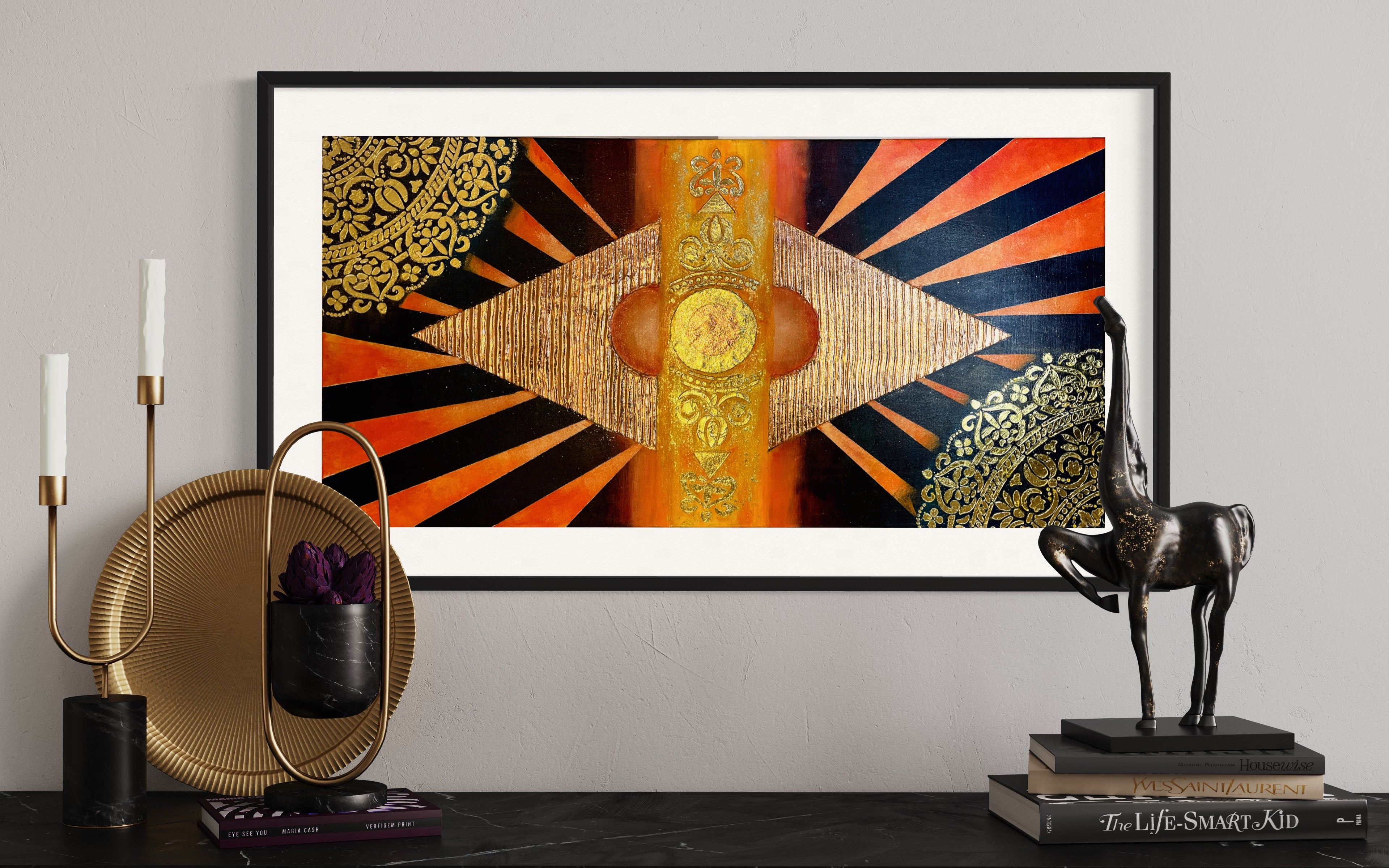 Elegant abstraction with gold leaf accents