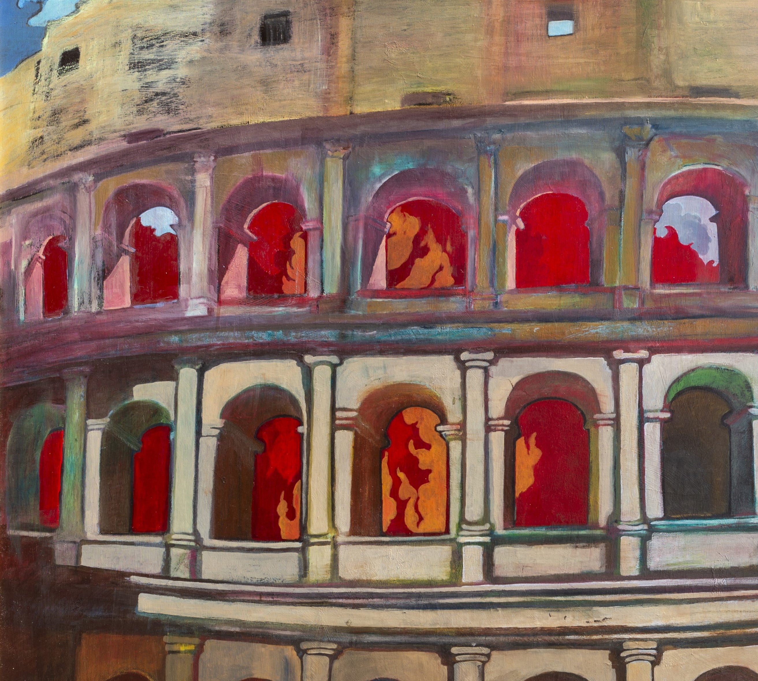 Coliseo en llamas