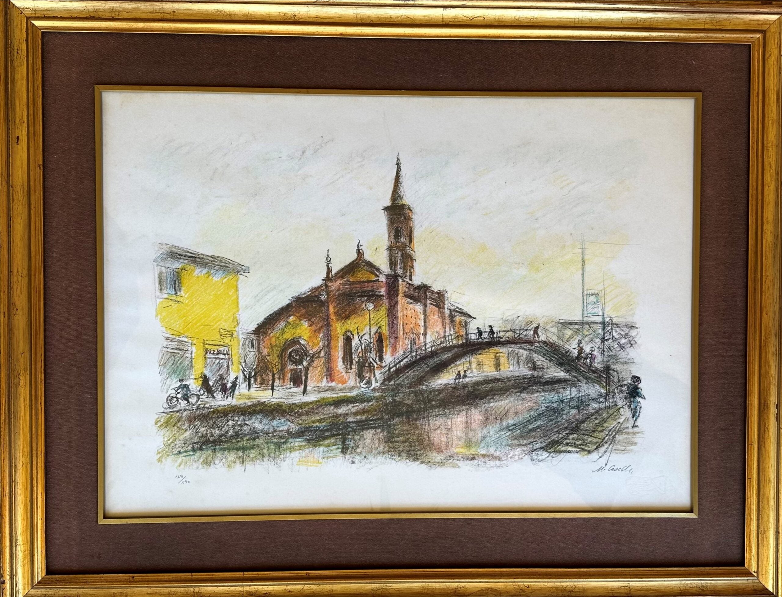 MICHELE CASCELLA - CHIESA DI SAN CRISTOFORO - LITOGRAFIA