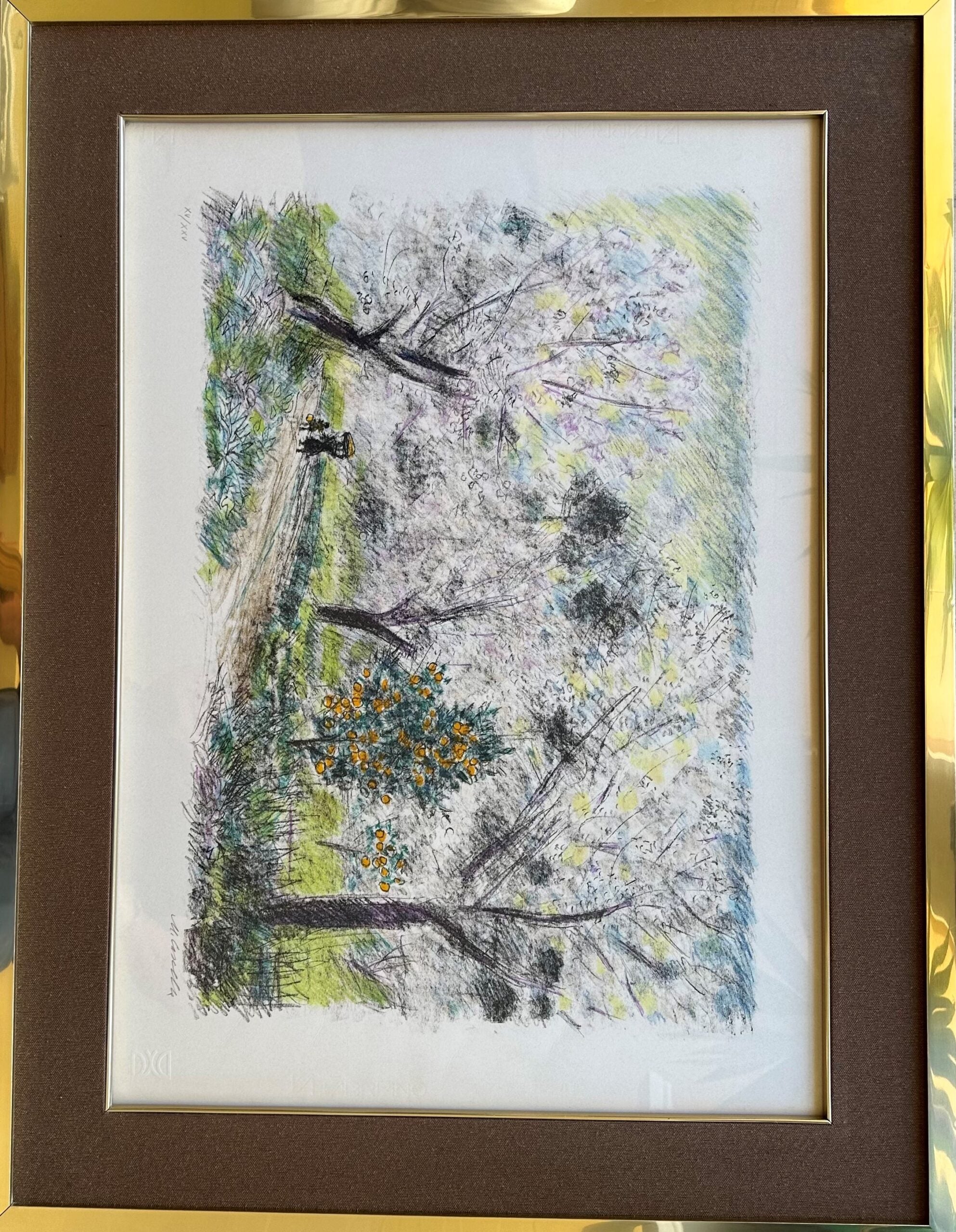 MICHELE CASCELLA -PAESAGGIO ABRUZZESE - LITOGRAFIA
