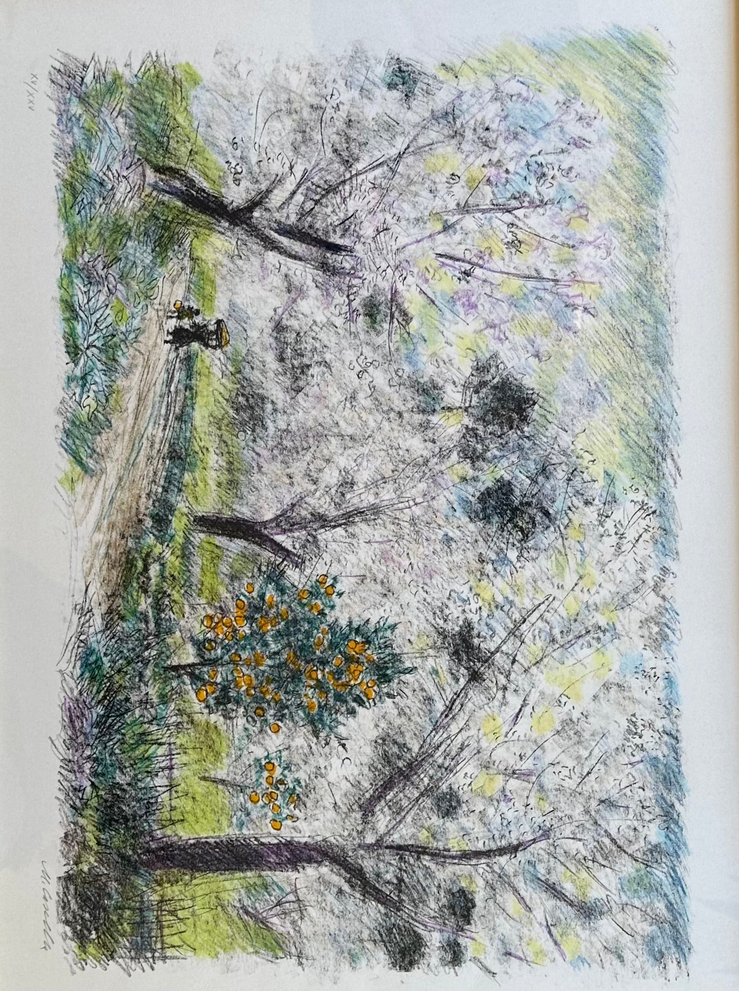 MICHELE CASCELLA -PAESAGGIO ABRUZZESE - LITOGRAFIA