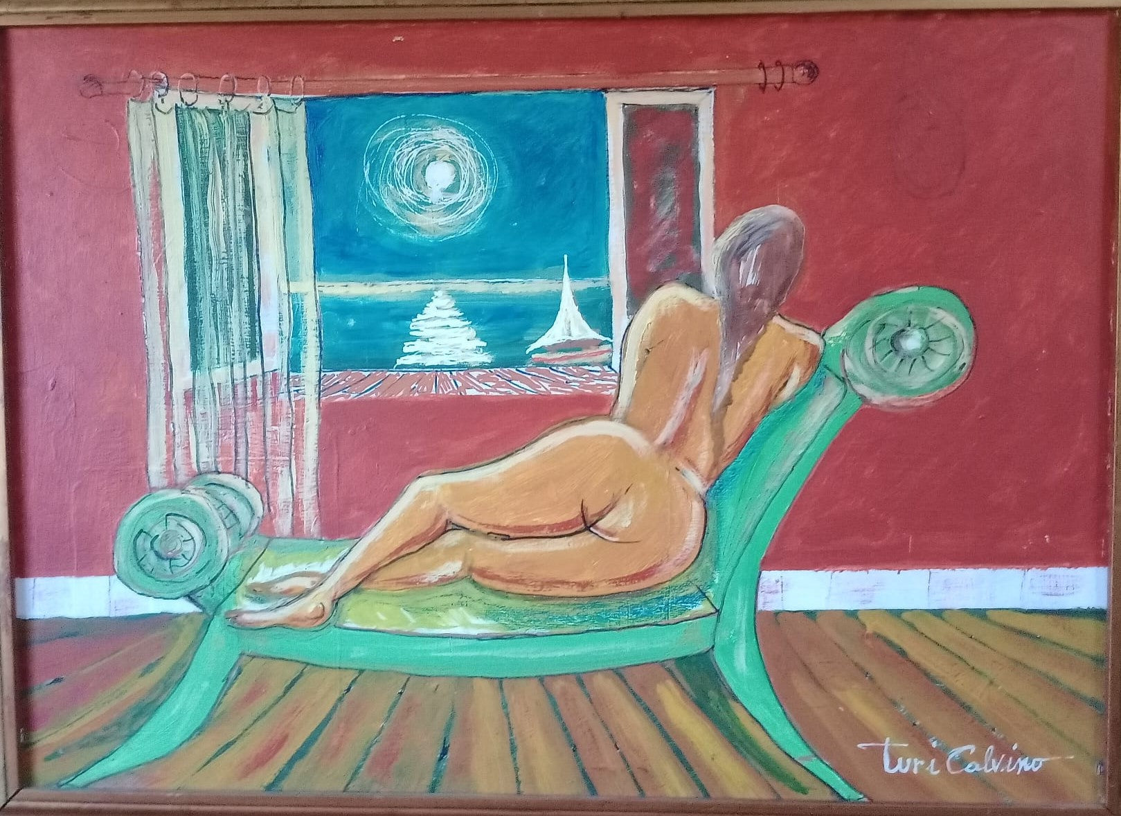 Donna nuda su sofa'