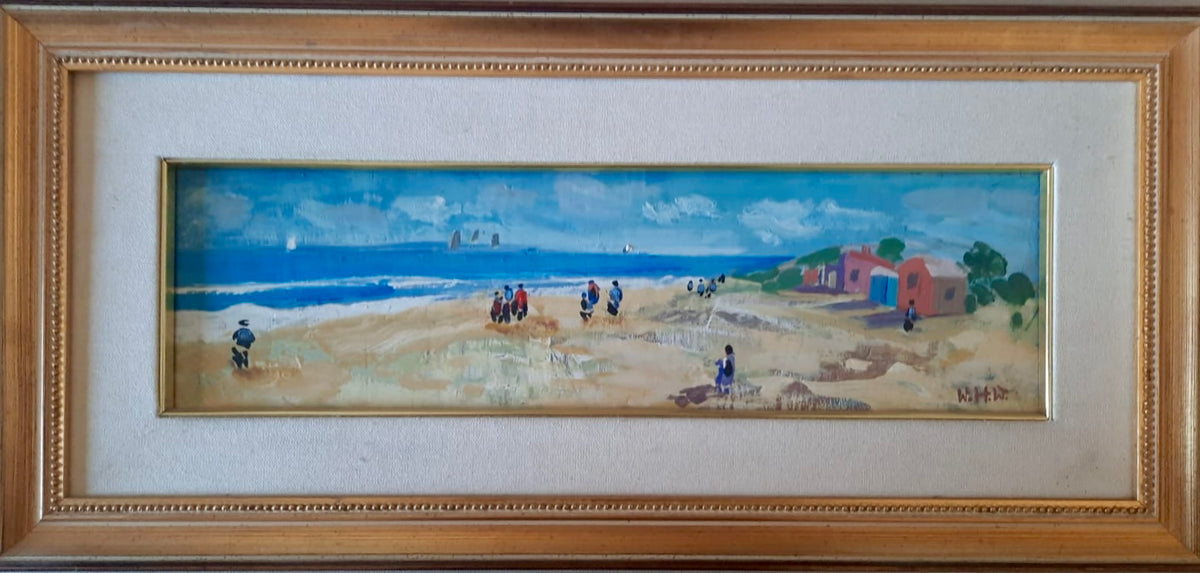 Spiaggia con figure di Wilkens Hans Desiderio (Giovanni Desiderio), olio