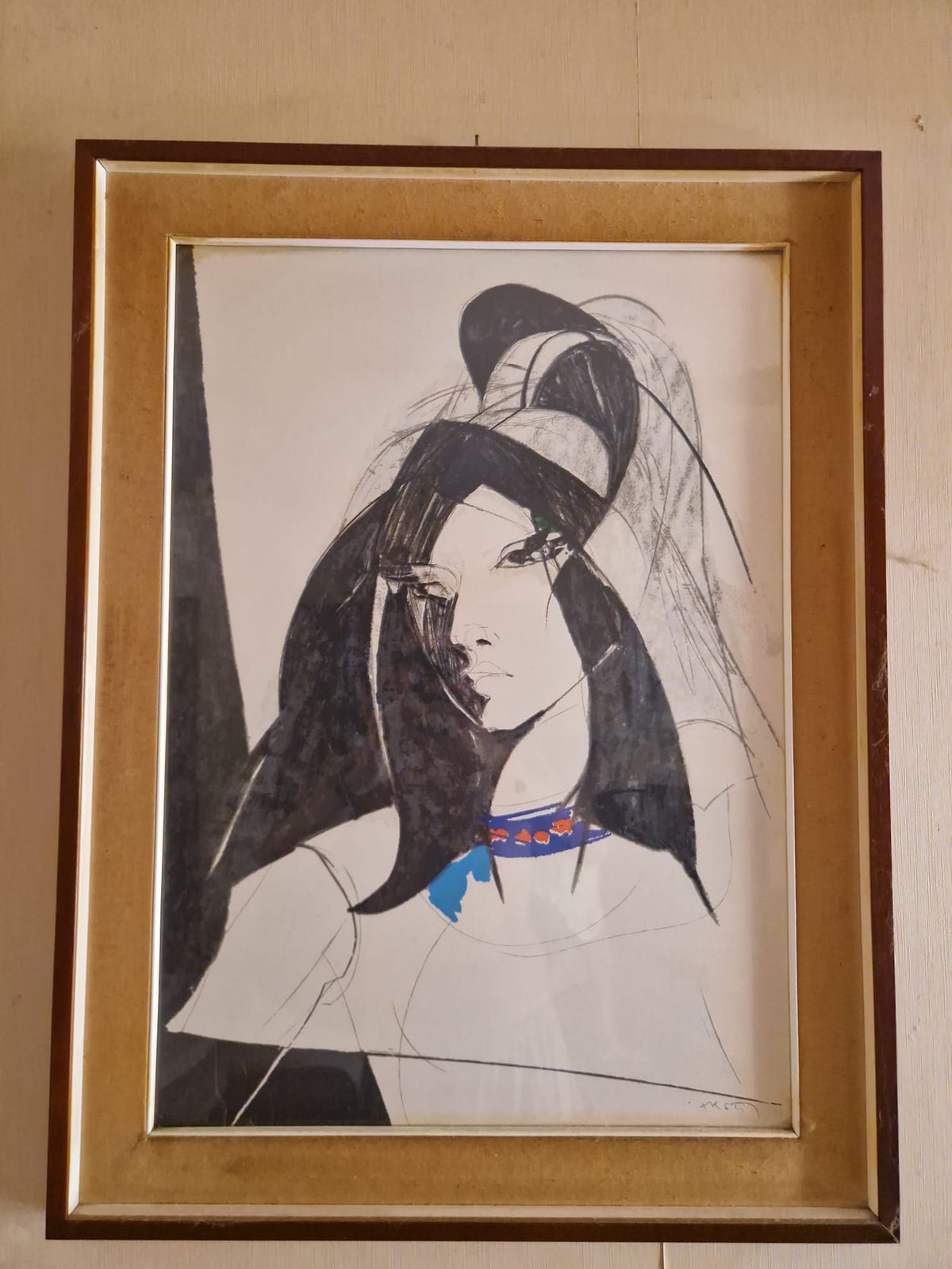 senza titolo ritratto giovane donna di sandro trotti, tecniche miste