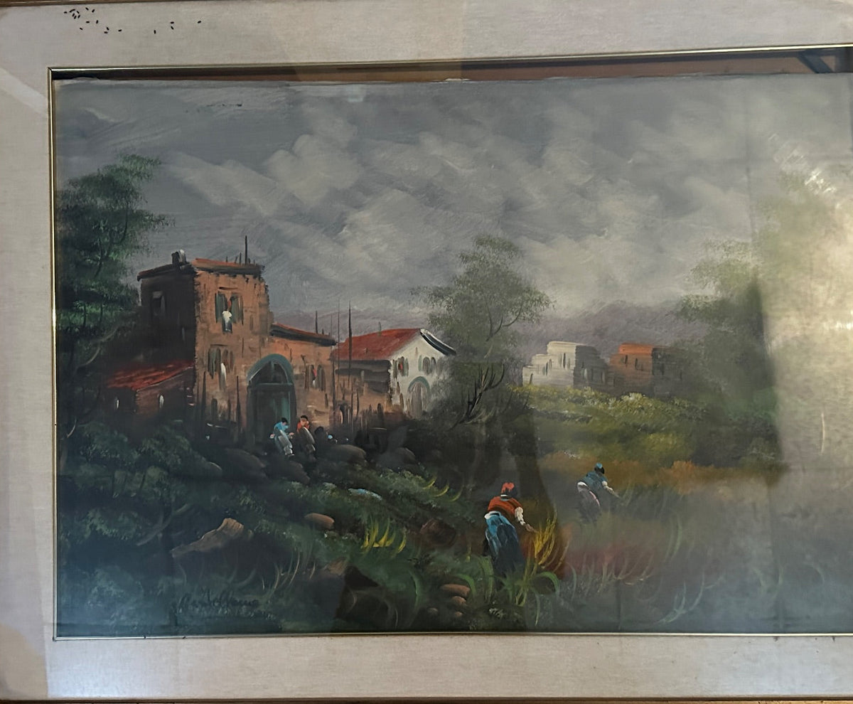 Paesaggio a olio su tela firmato Castellano