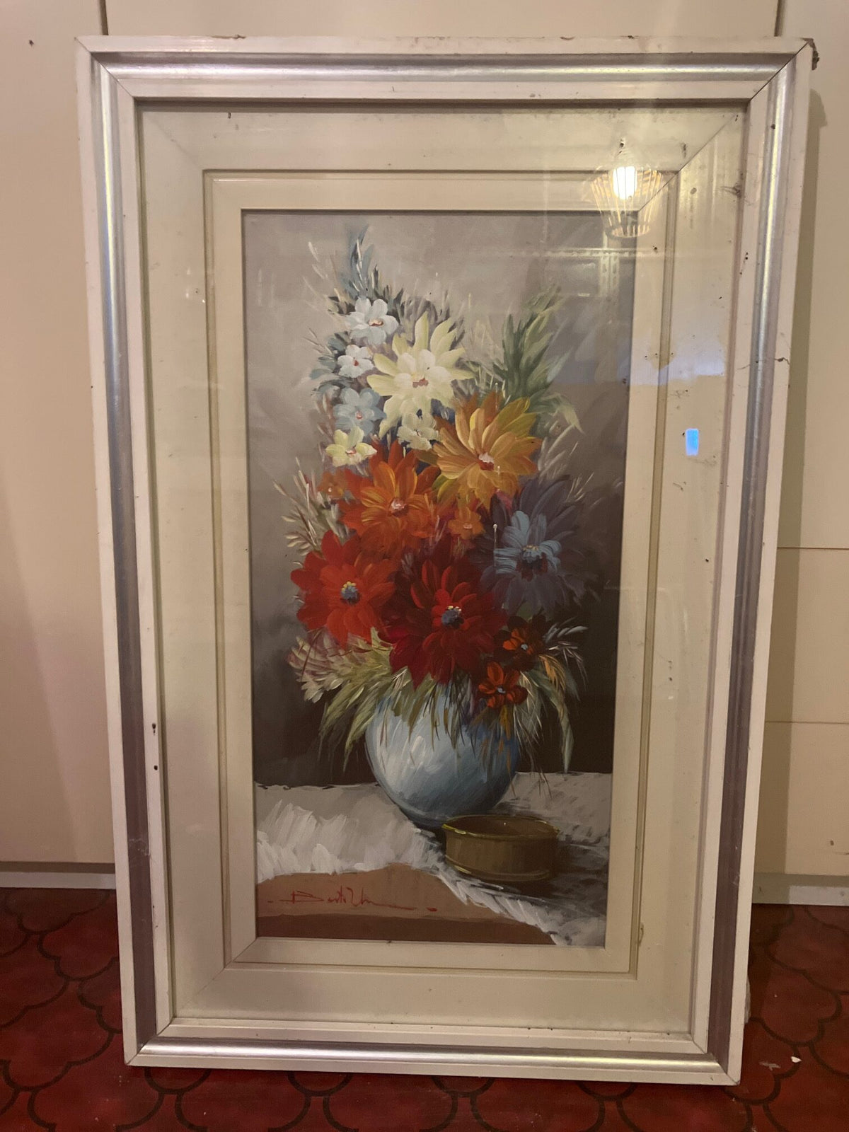 Composizione floreale a olio su tela di Roberto Zaccardelli, Berto Zach